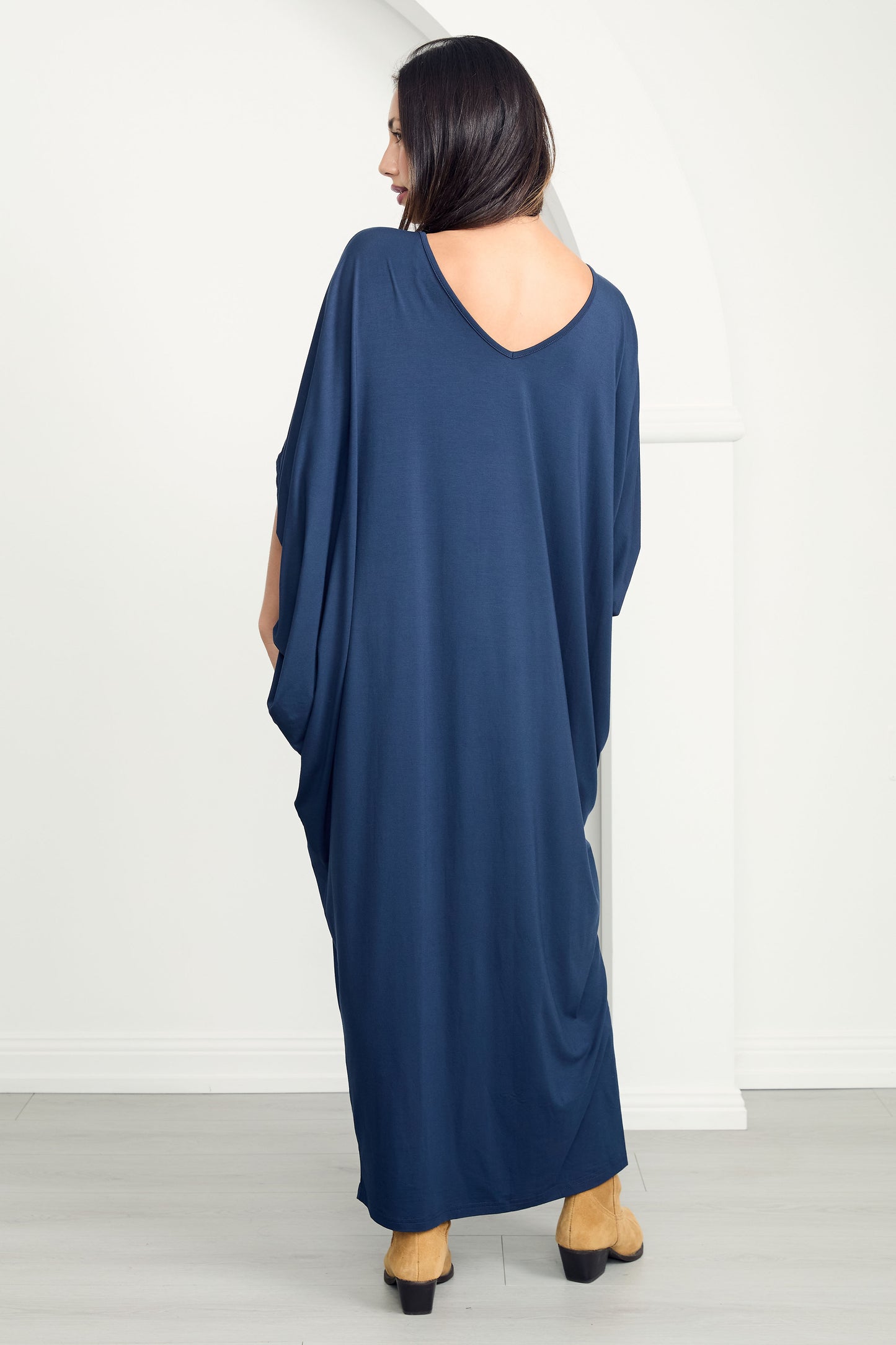MIRACLE Bamboo Short Sleeve Maxi Dress | Navy