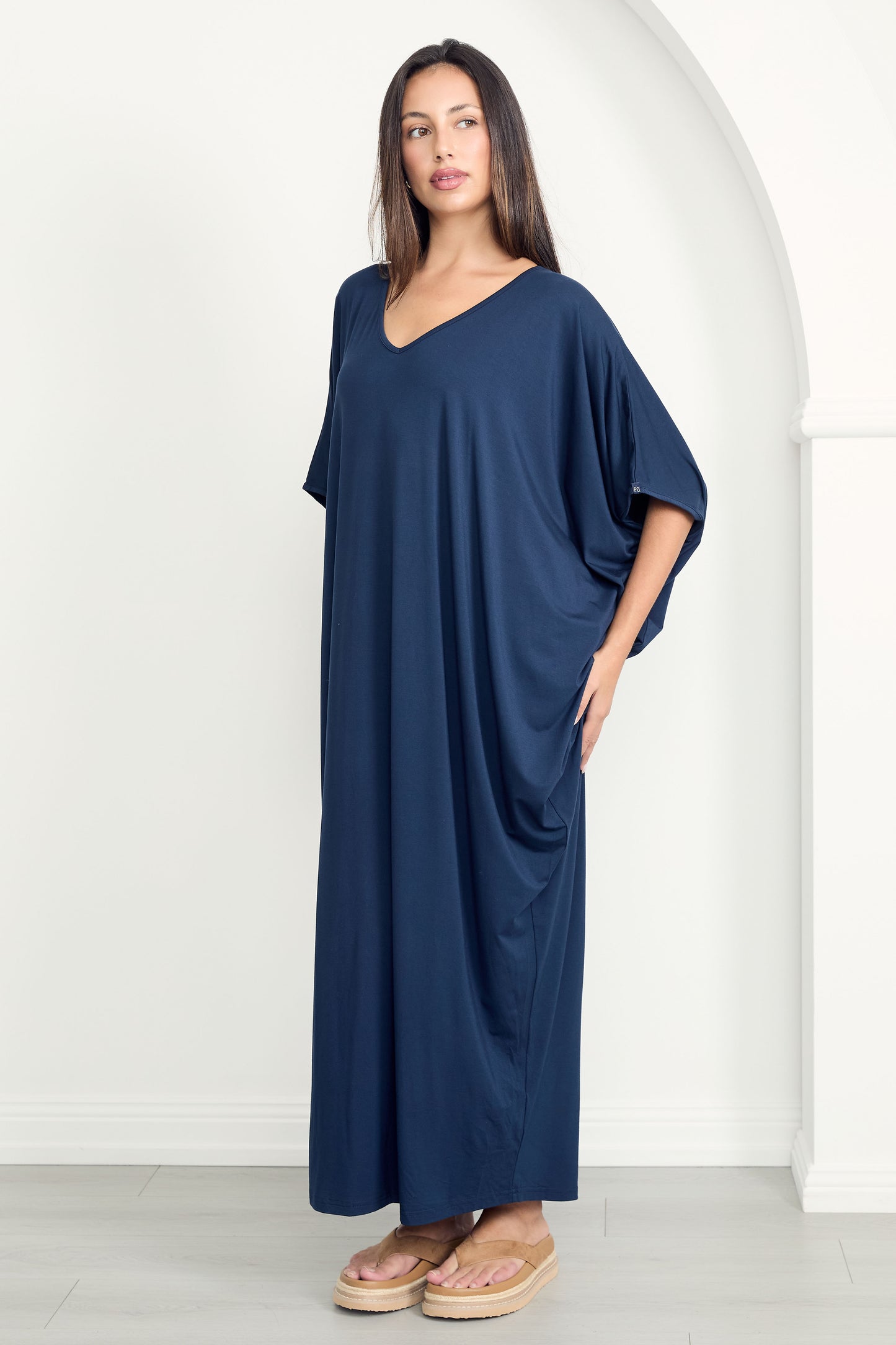 MIRACLE Bamboo Short Sleeve Maxi Dress | Navy