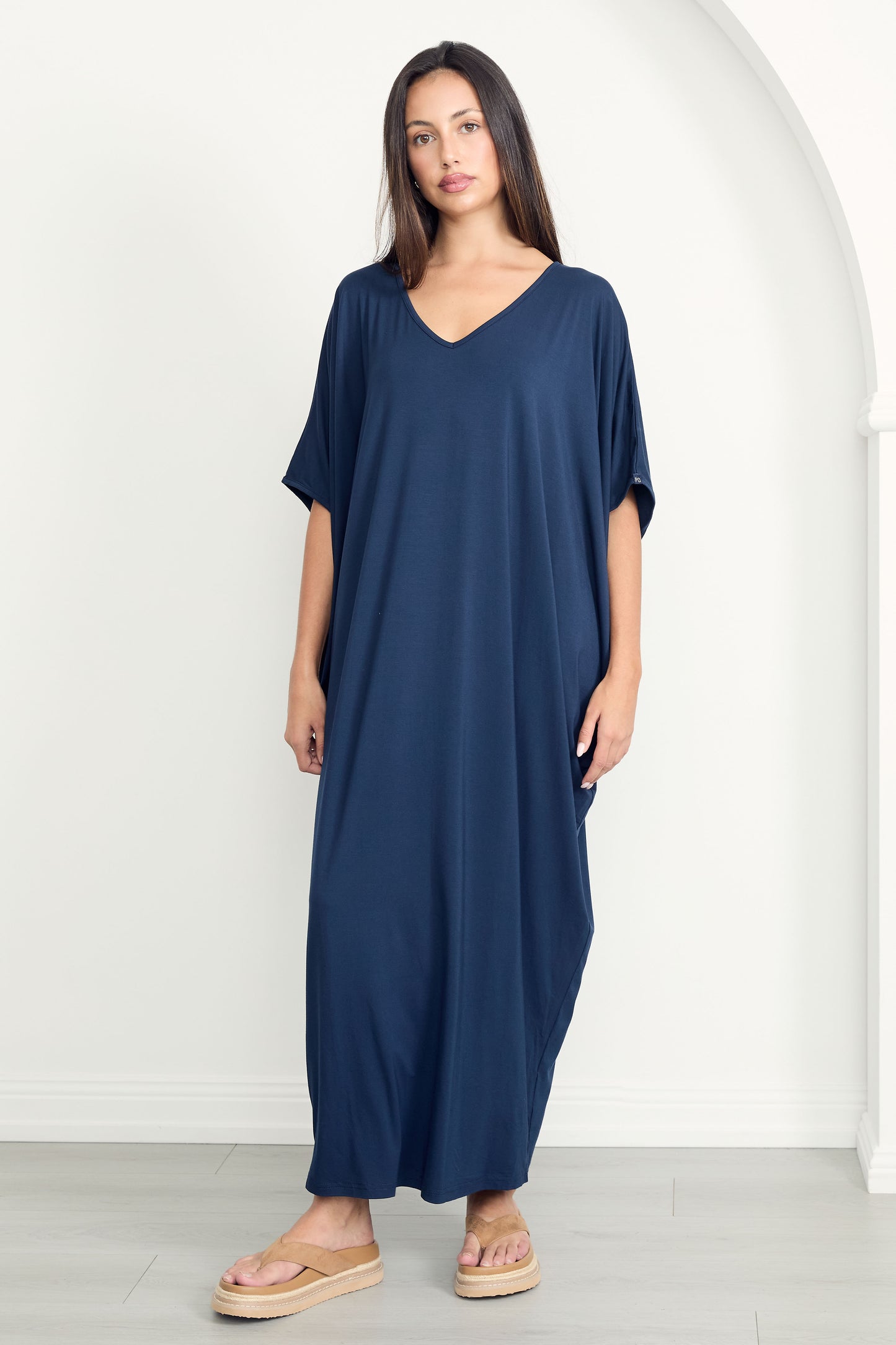 MIRACLE Bamboo Short Sleeve Maxi Dress | Navy