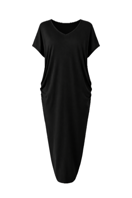 MIRACLE Bamboo Short Sleeve Maxi Dress | Black