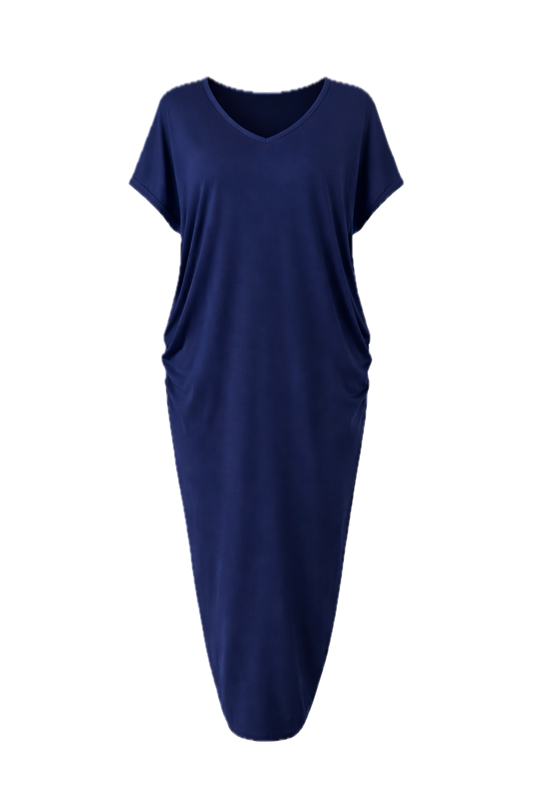 MIRACLE Bamboo Short Sleeve Maxi Dress | Navy
