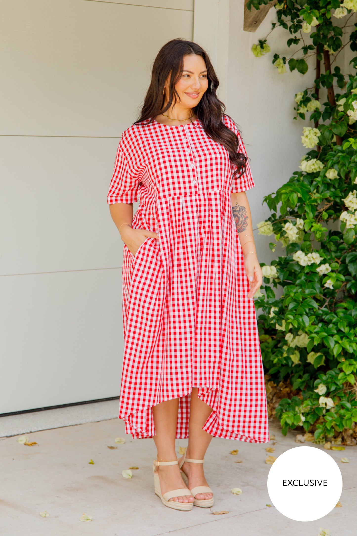 Maia Dress | Red Gingham