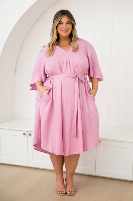 Makeo Dress in Pink Lemonade