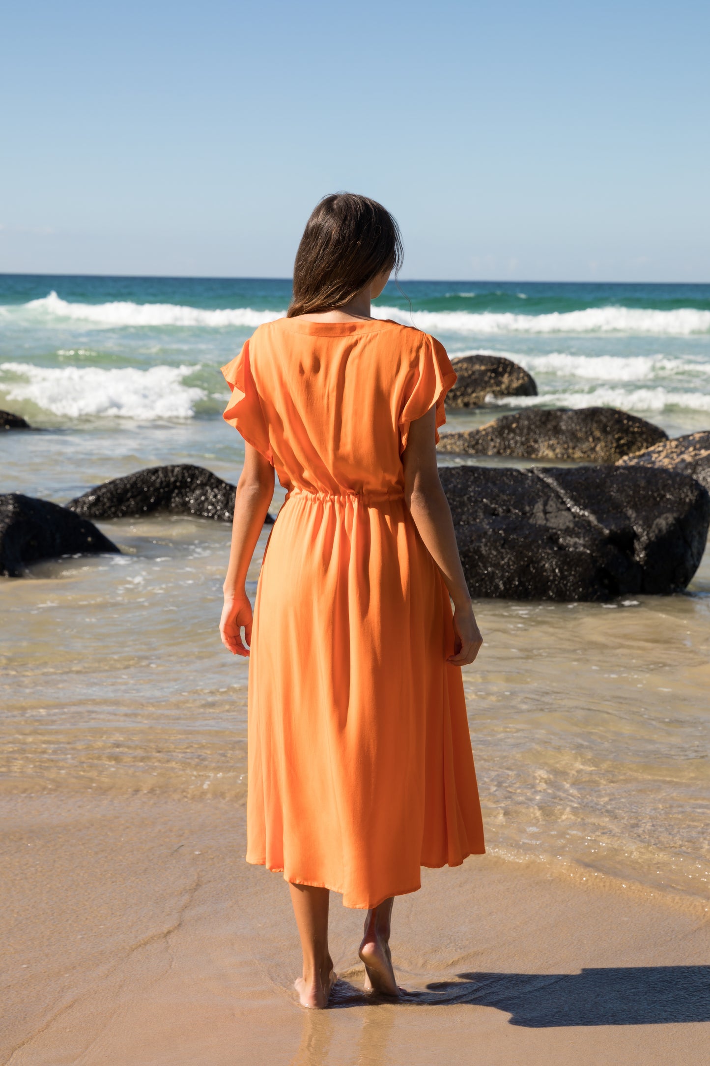Margie Dress in Tangelo Orange