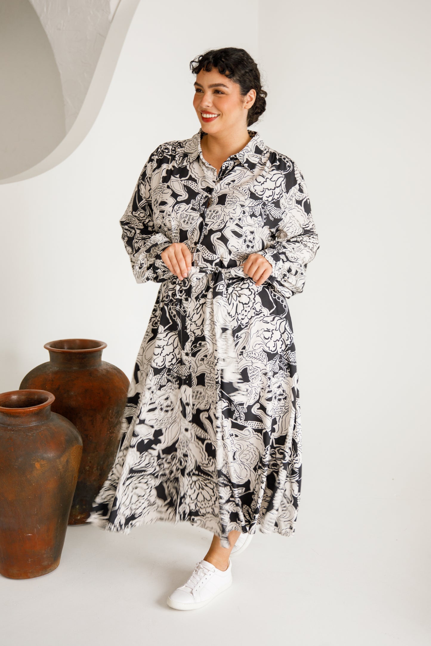 Margot Shirt Dress | Flora Noir
