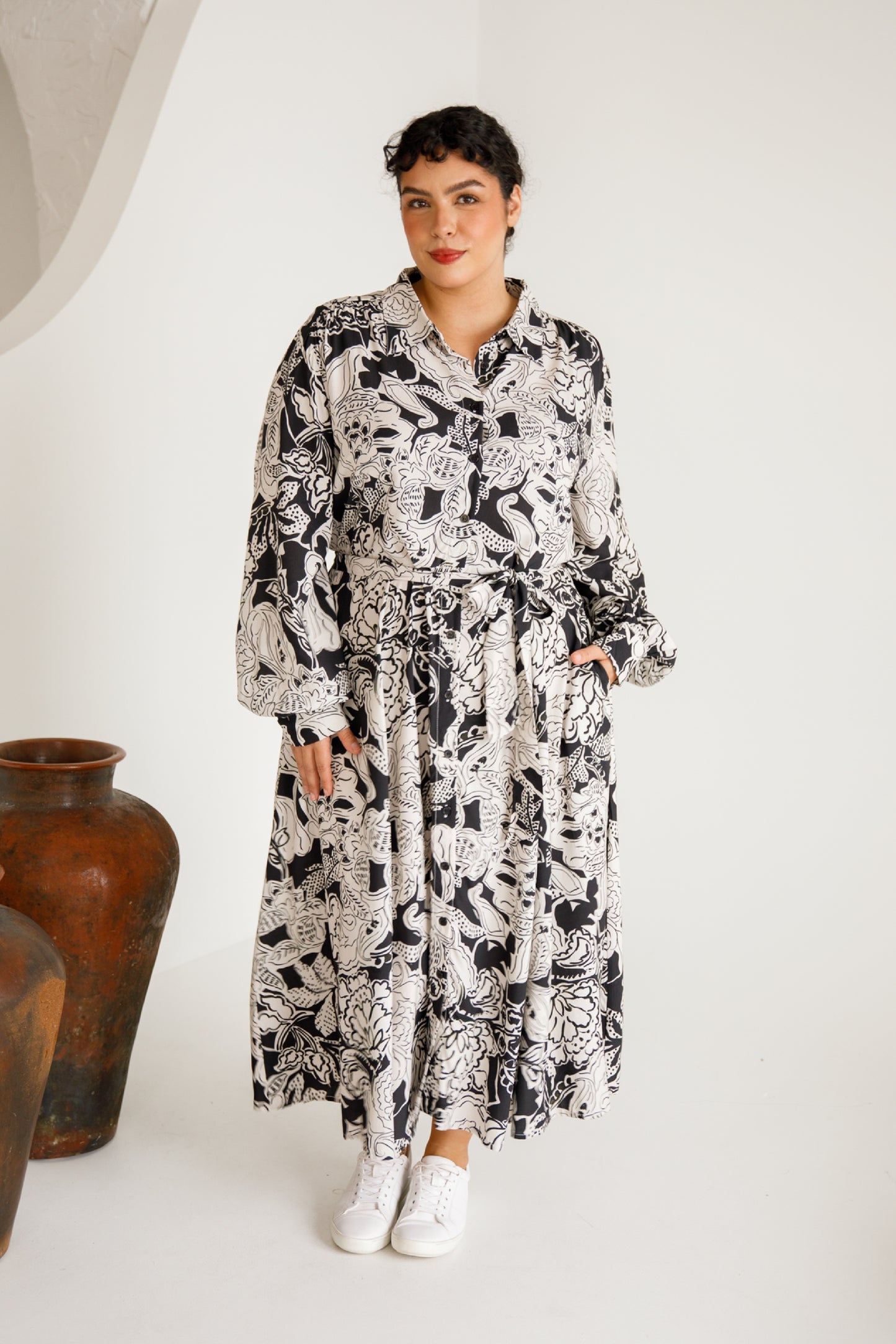 Margot Shirt Dress | Flora Noir