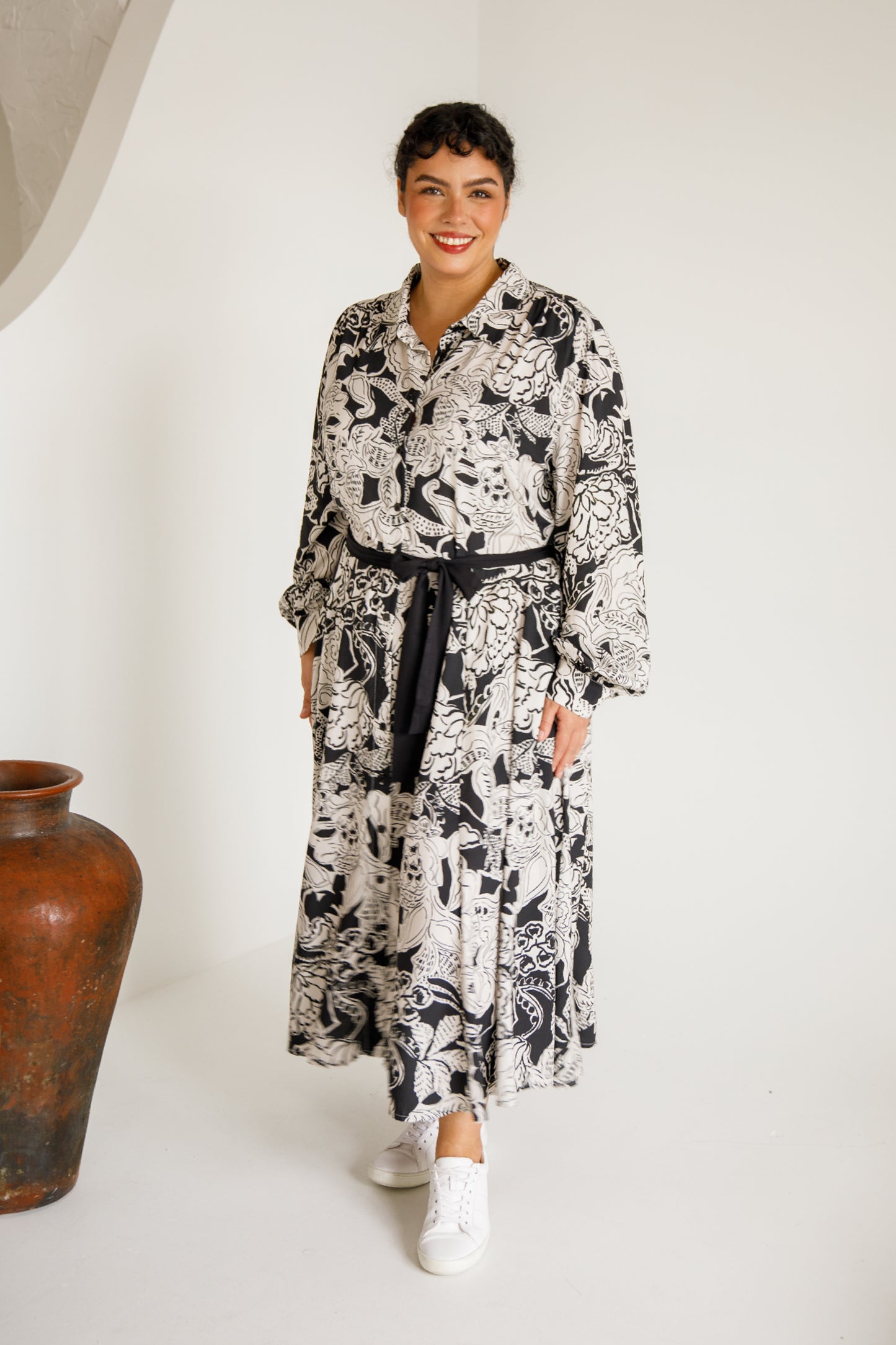 Margot Shirt Dress | Flora Noir