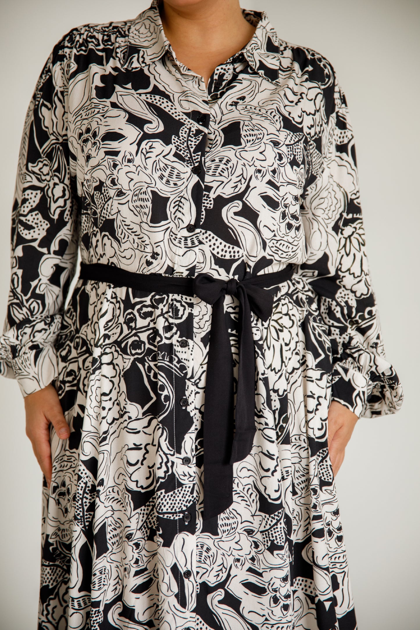 Margot Shirt Dress | Flora Noir