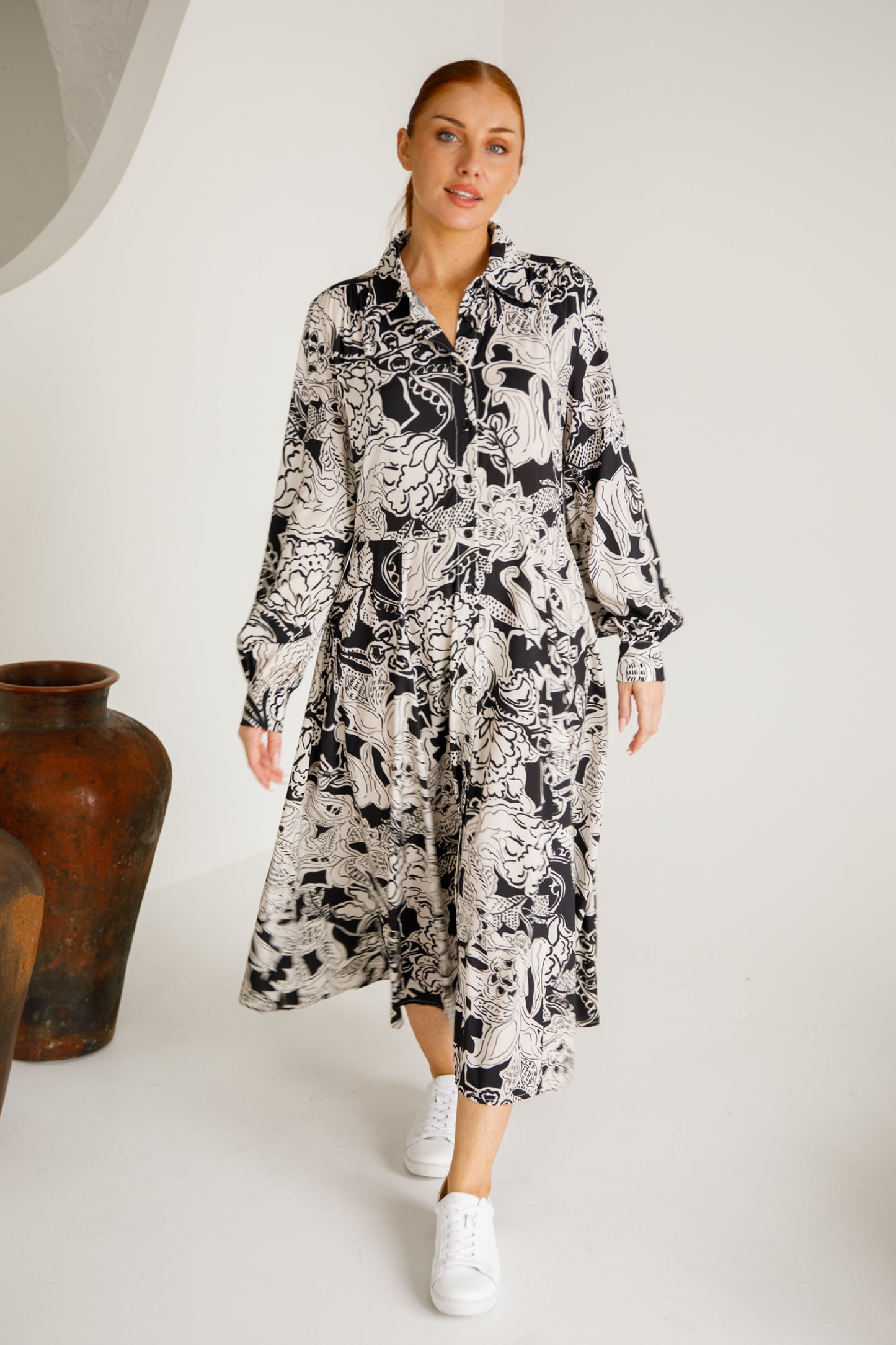 Margot Shirt Dress | Flora Noir