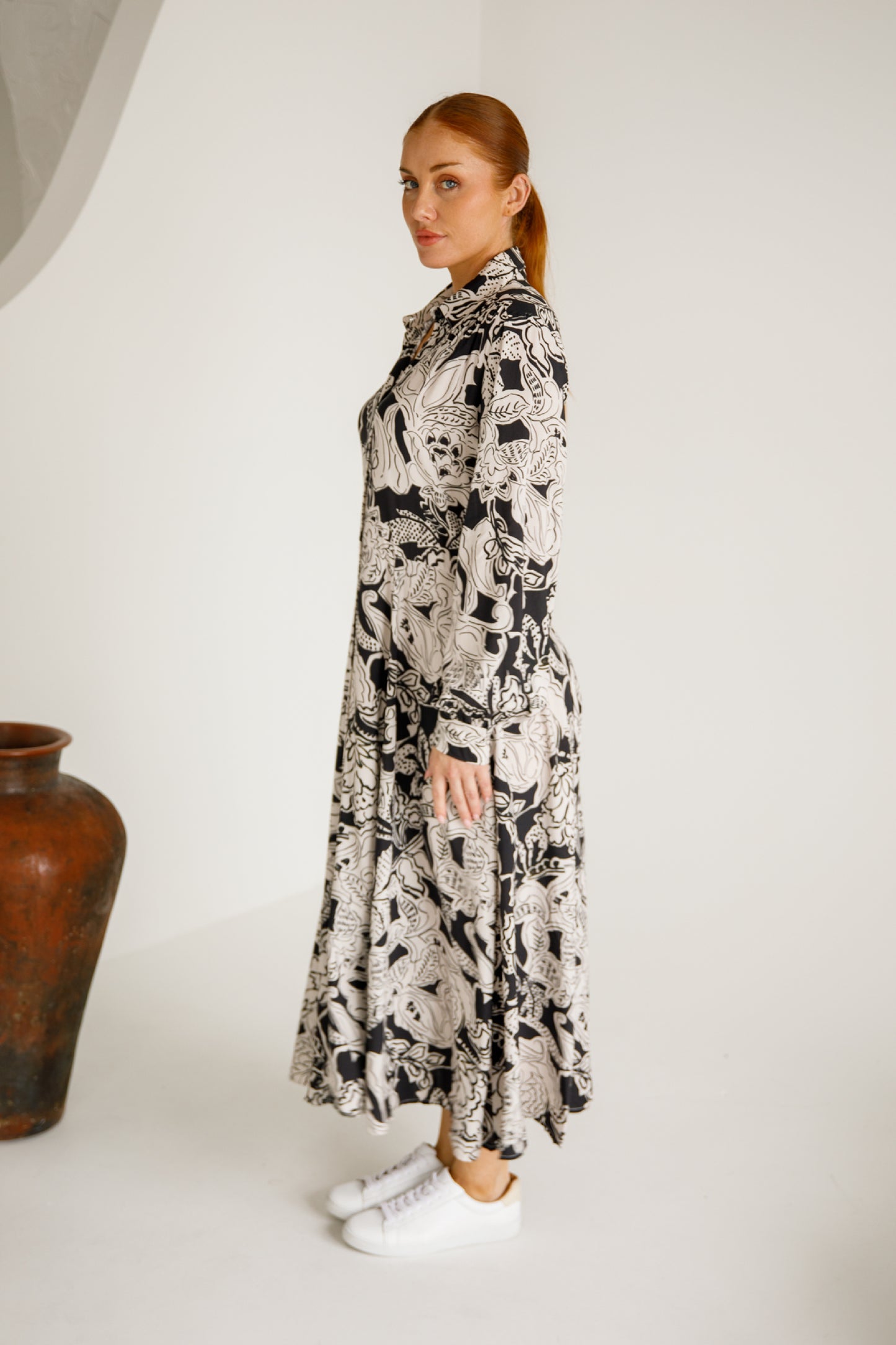 Margot Shirt Dress | Flora Noir
