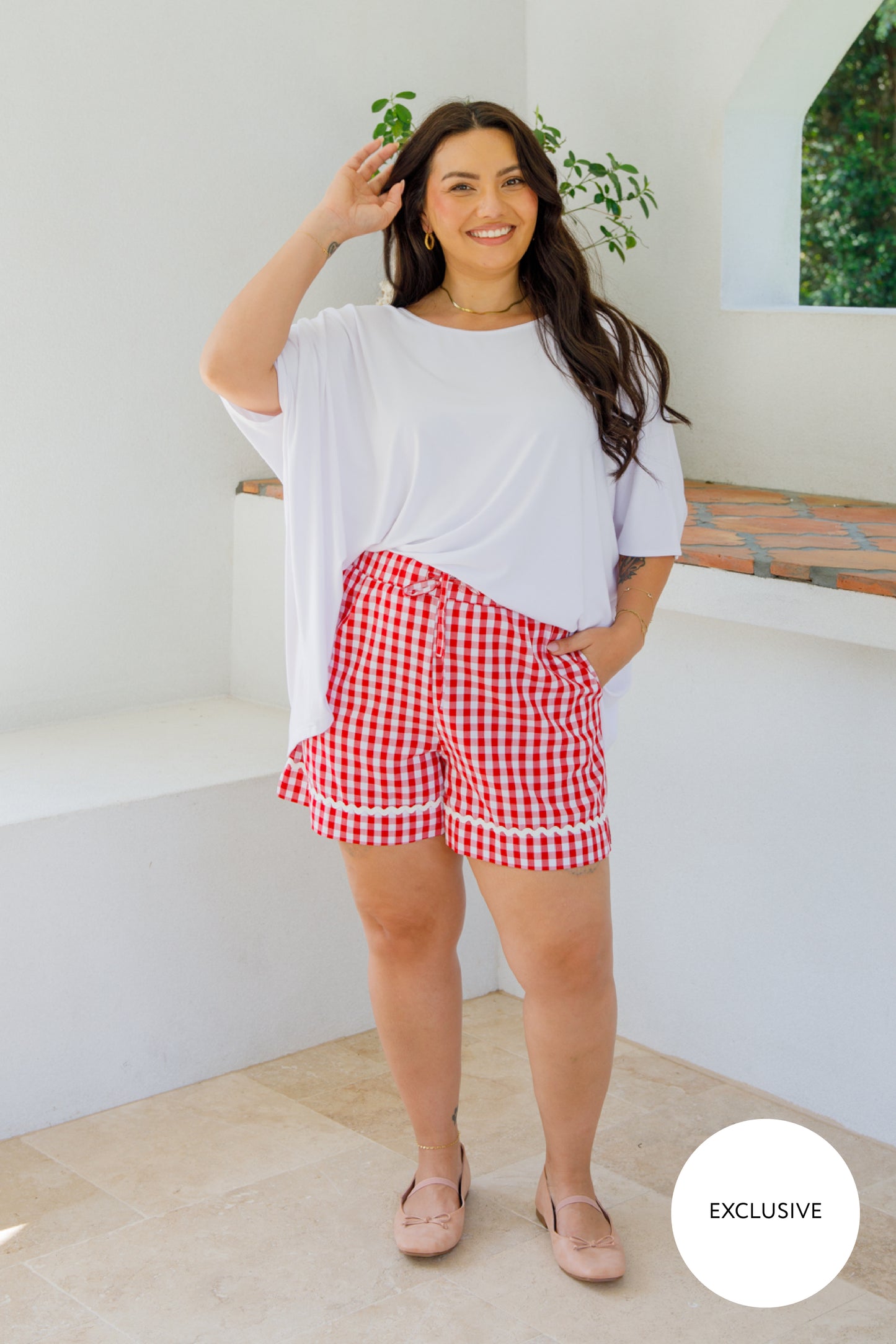 Milan Shorts | Red Gingham