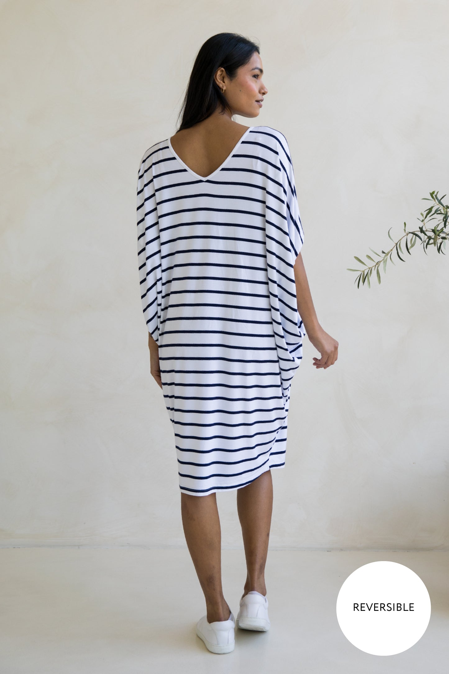 Miracle Dress in Navy/White Stripe