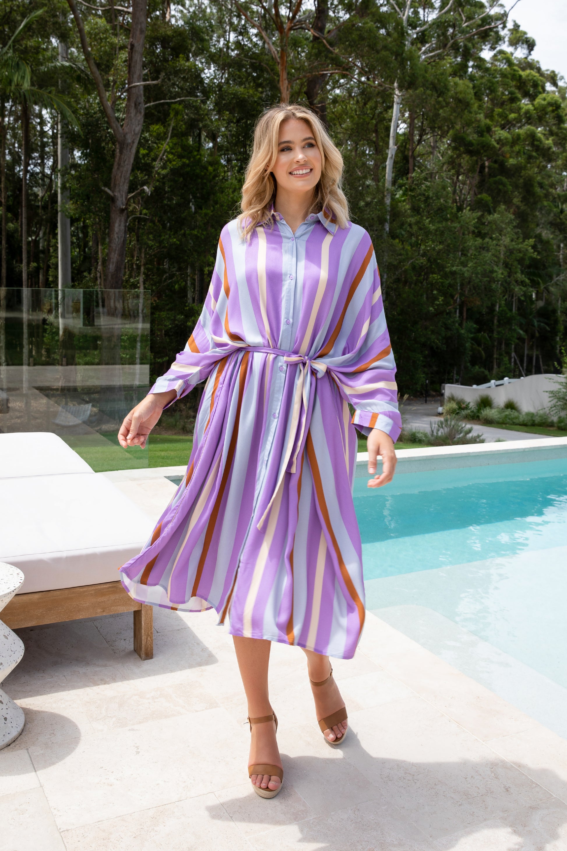 Plus-Sized Purple Dresses | PQ Collection | Miracle Shirt Dress Luna
