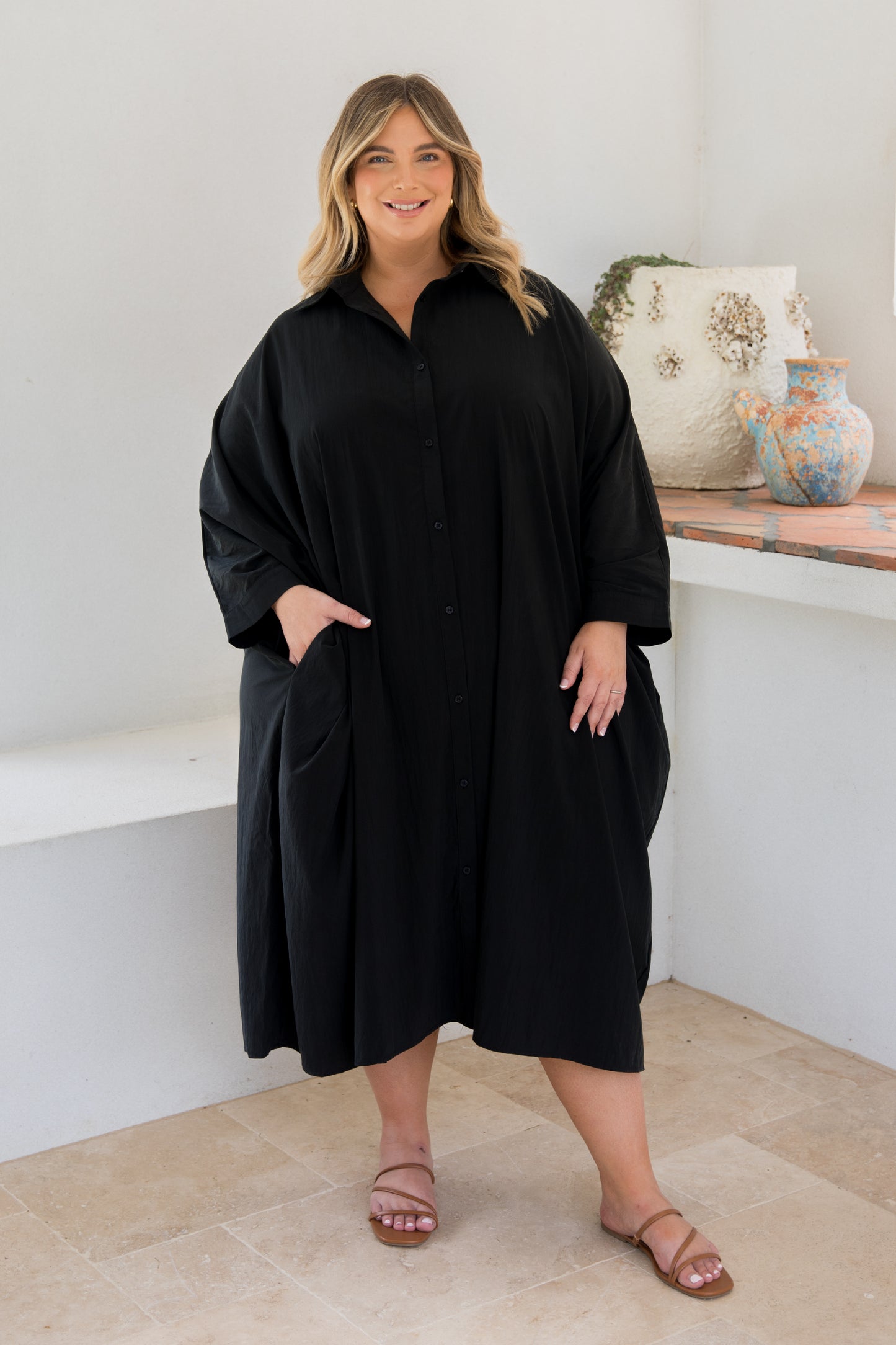 Miracle Shirt Dress | Black