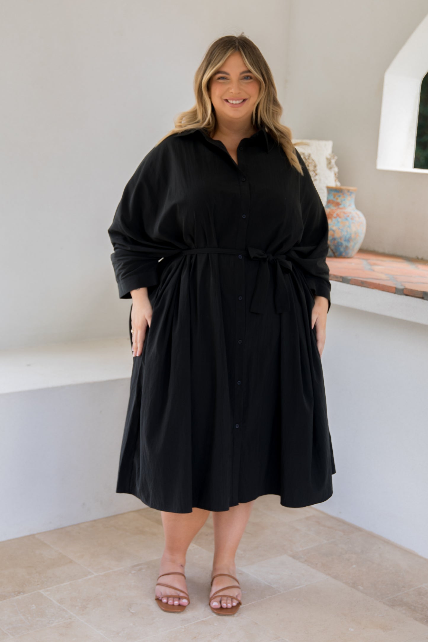 Miracle Shirt Dress | Black