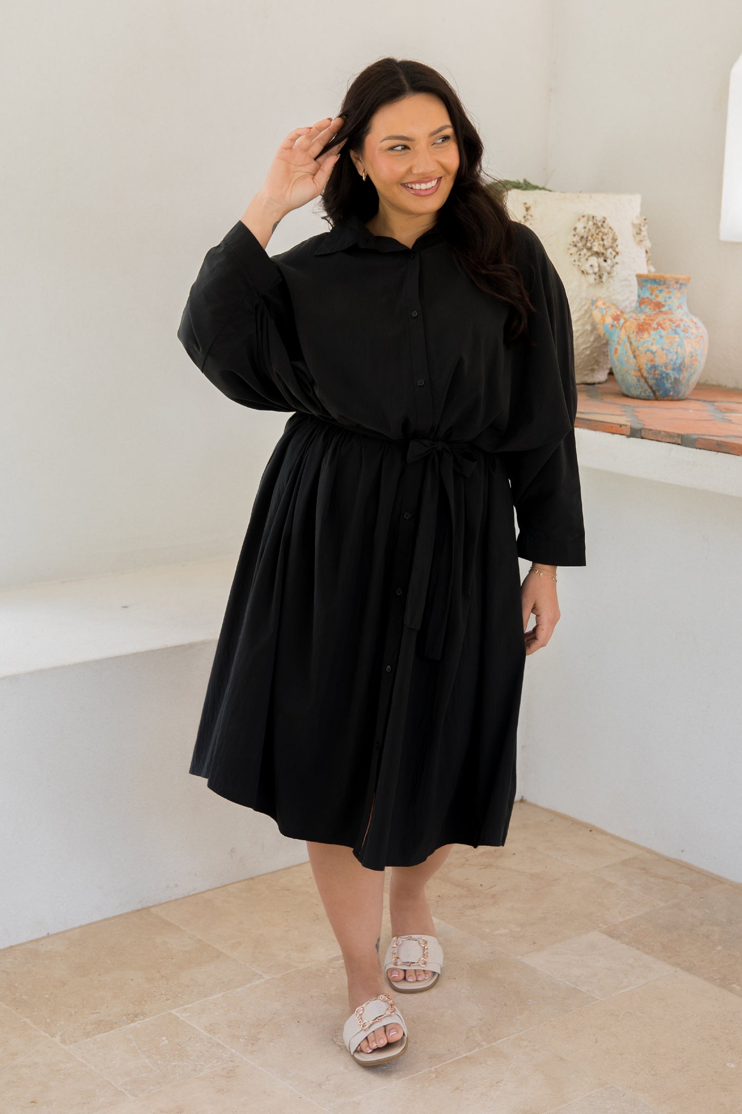 Miracle Shirt Dress | Black