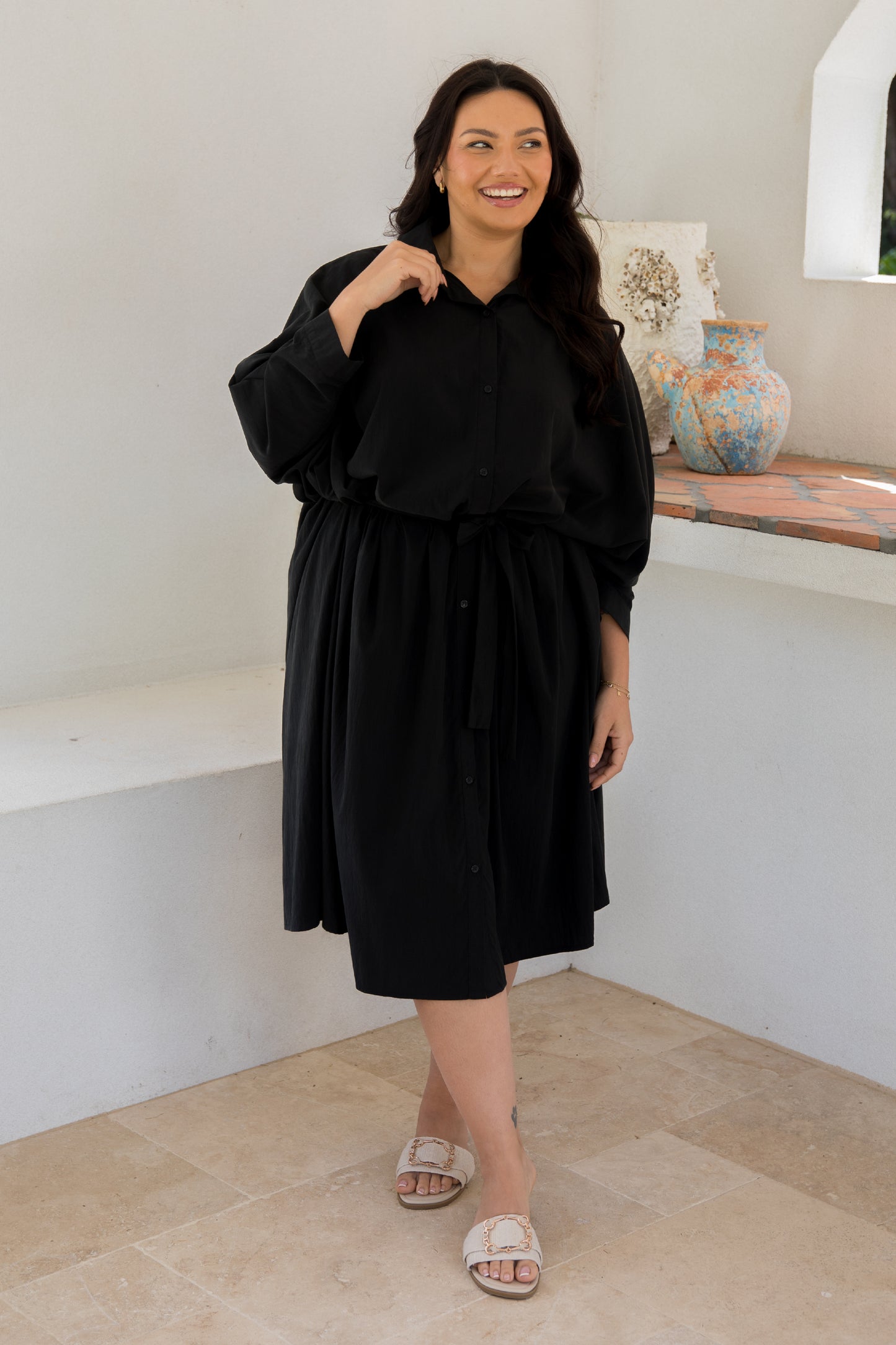 Miracle Shirt Dress | Black