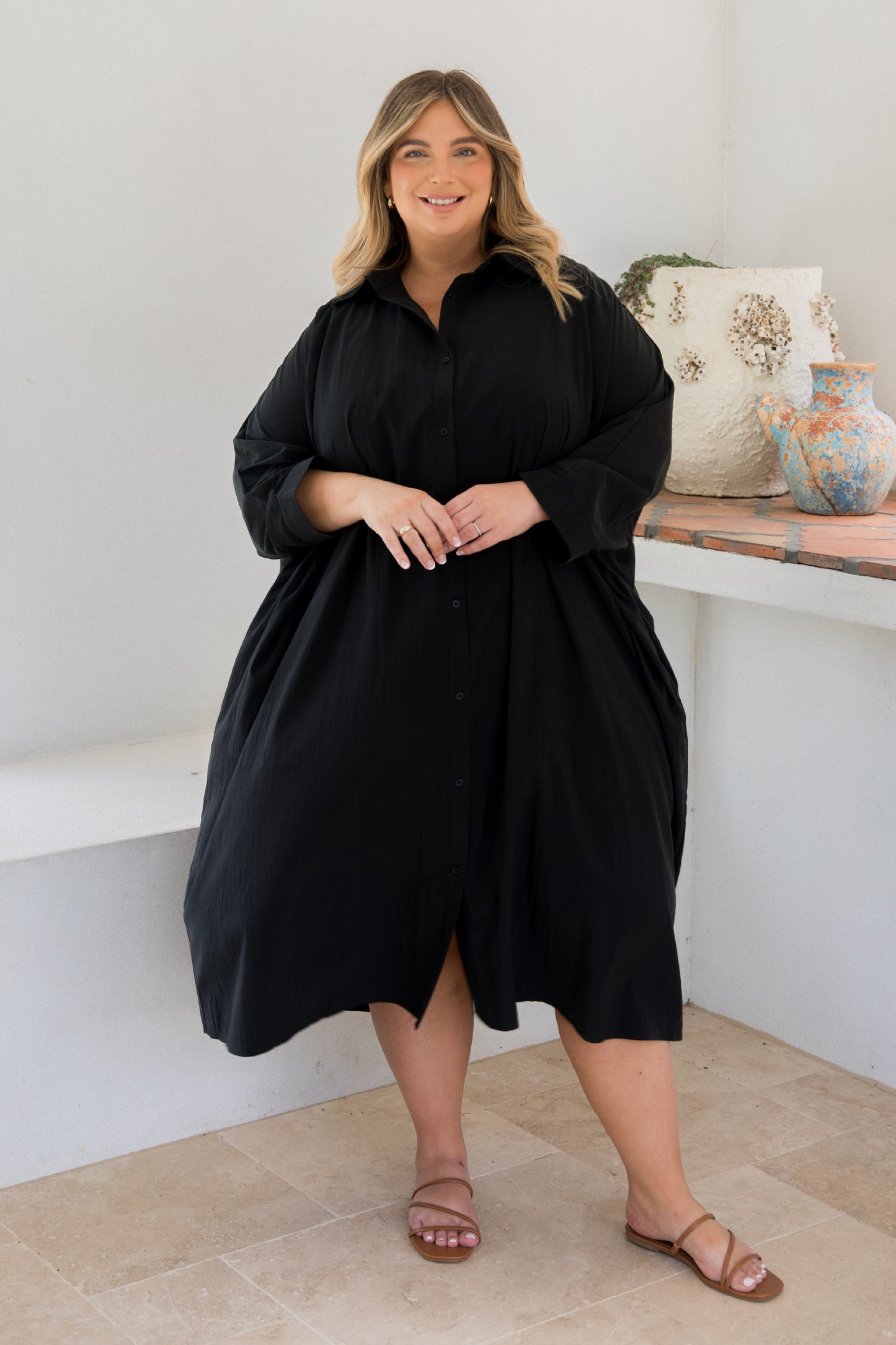 Miracle Shirt Dress | Black