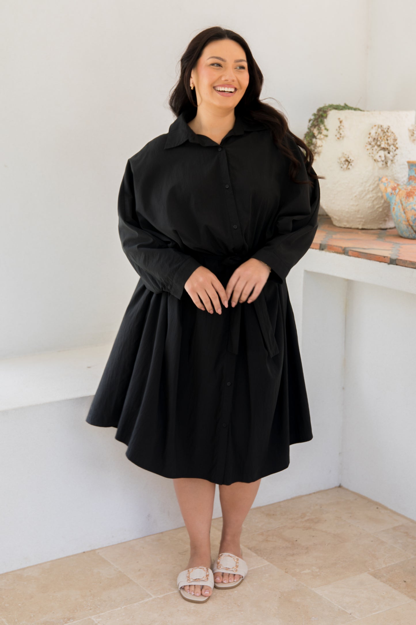 Miracle Shirt Dress | Black