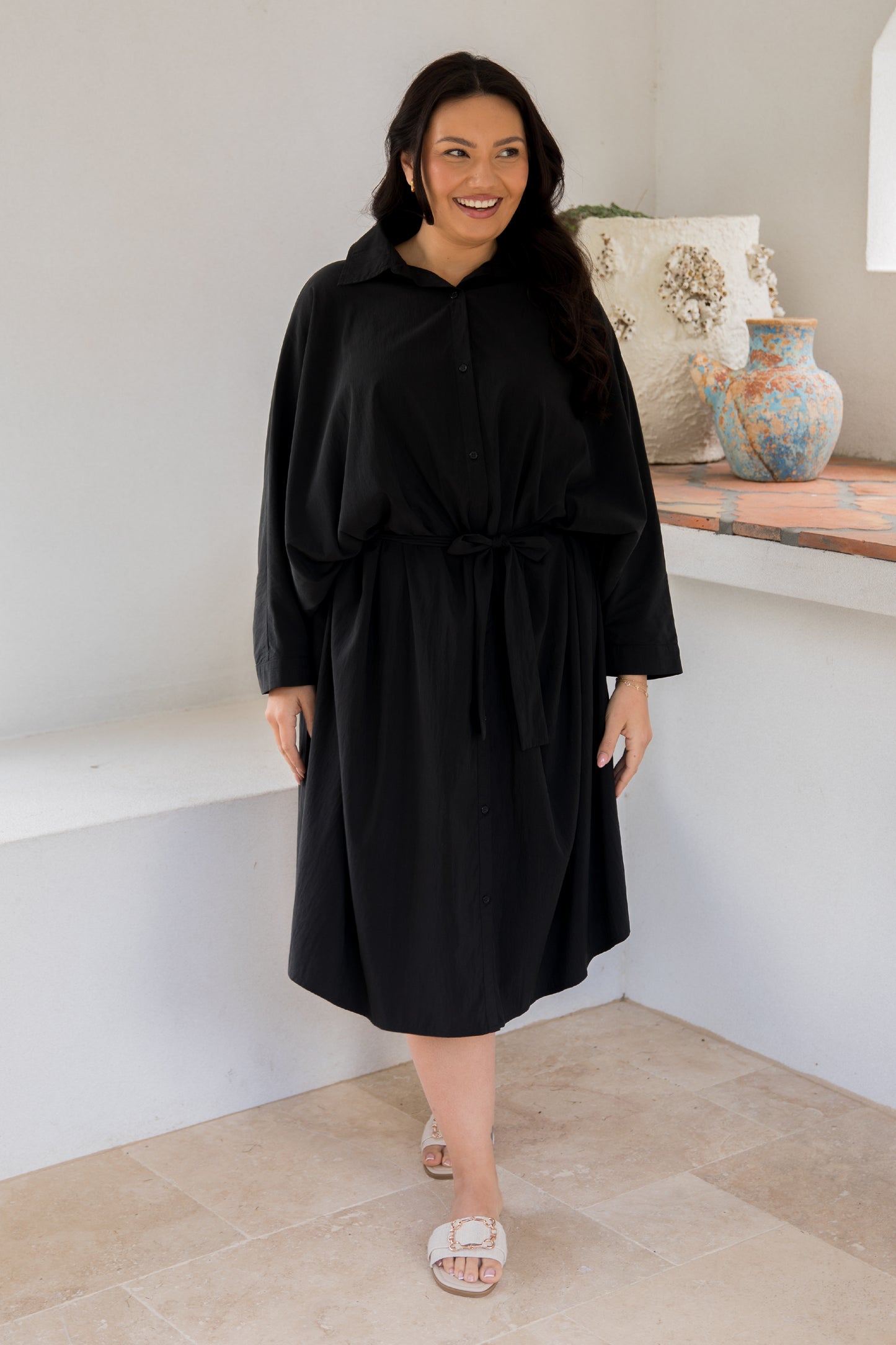 Miracle Shirt Dress | Black