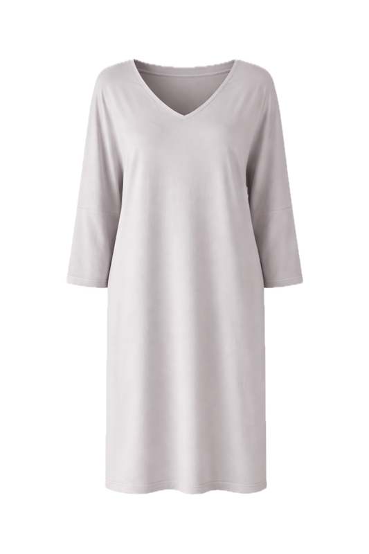NICE Bamboo Mid Sleeve Classic Length Dress | Stone