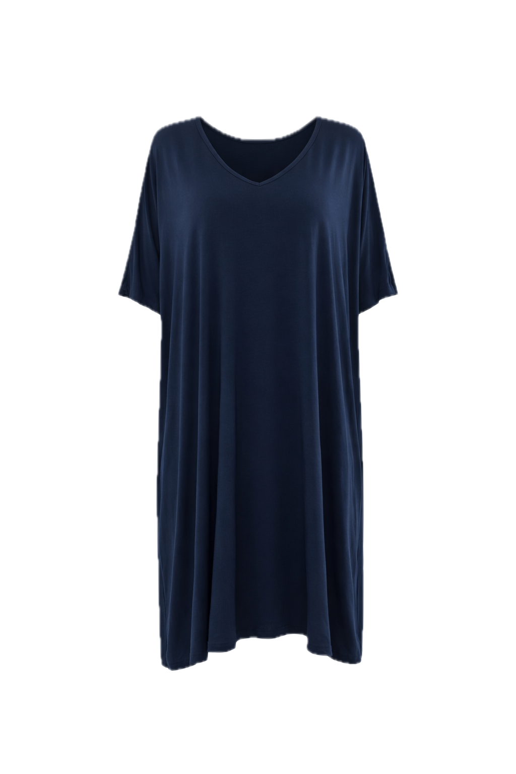NICE Bamboo Short Sleeve Classic Length Dress | Navy