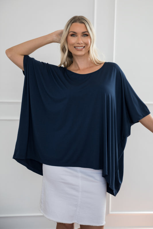 Plus-Sized Navy Tops | PQ Collection | Nice Top