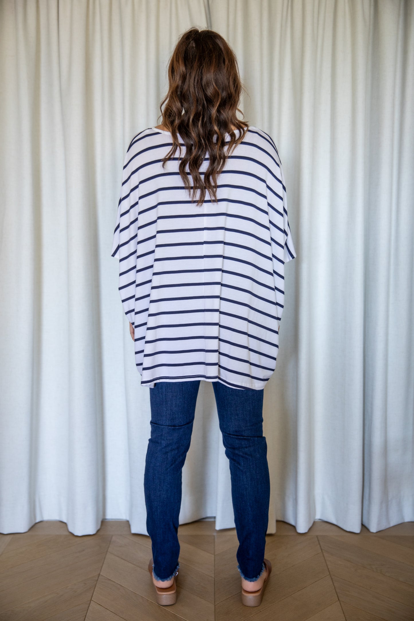 Nice Top in Navy and White Stripe