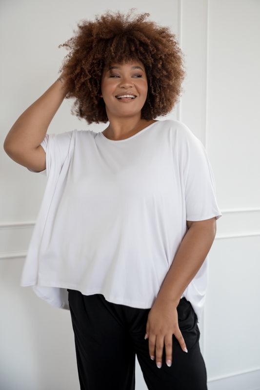 Plus-Sized White Tops | PQ Collection | Nice Top