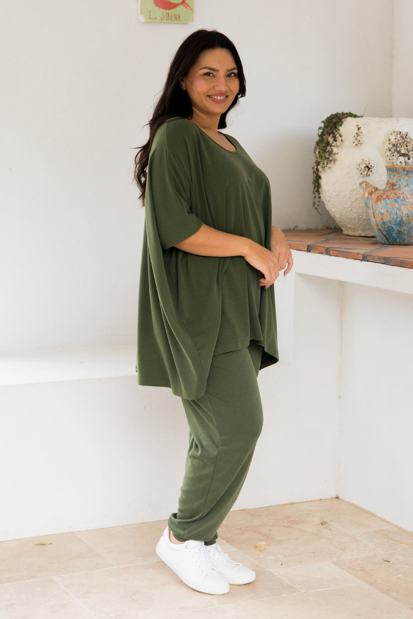 Nice Lounge Top | Moss Green