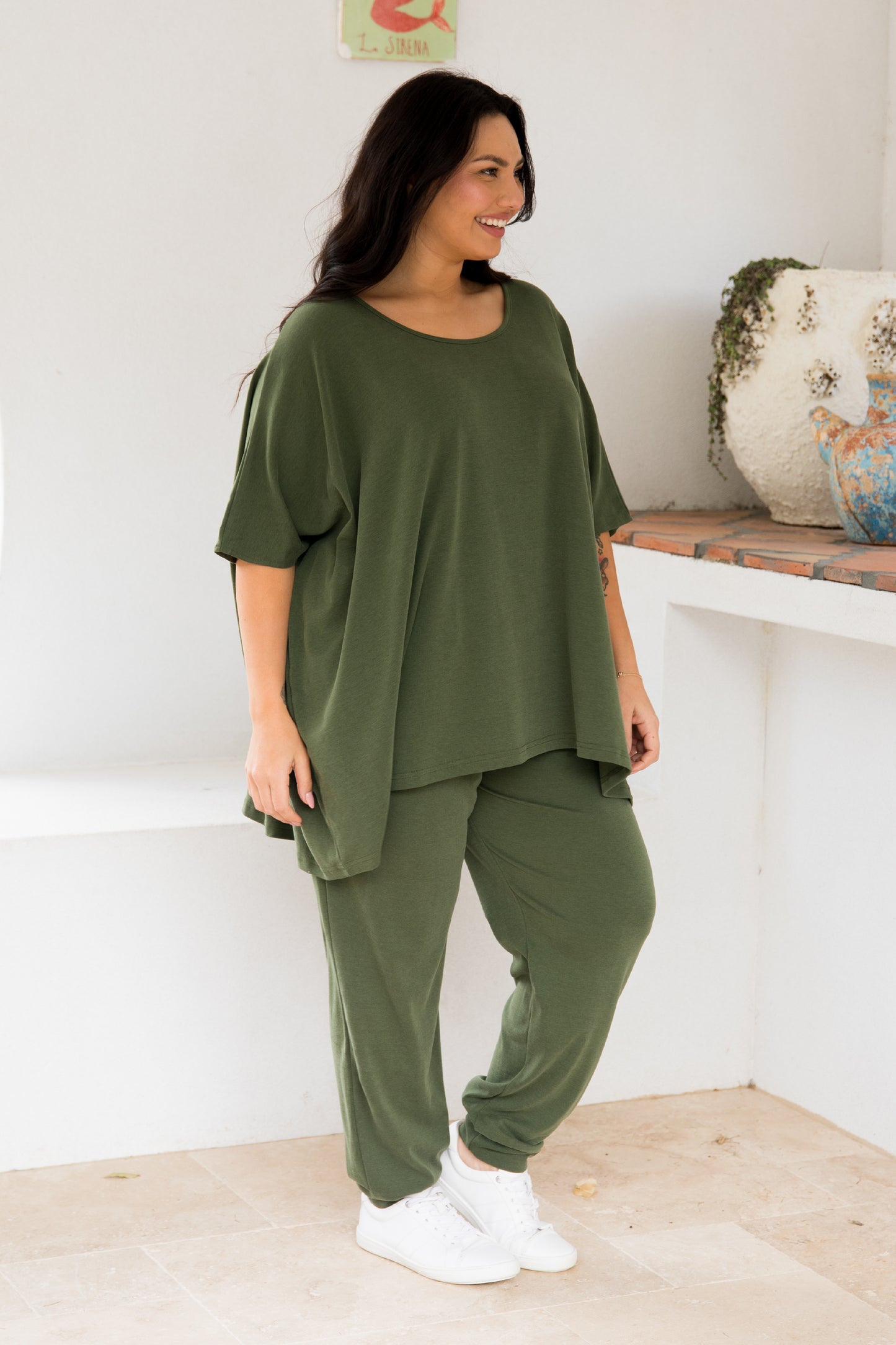 Nice Lounge Top | Moss Green