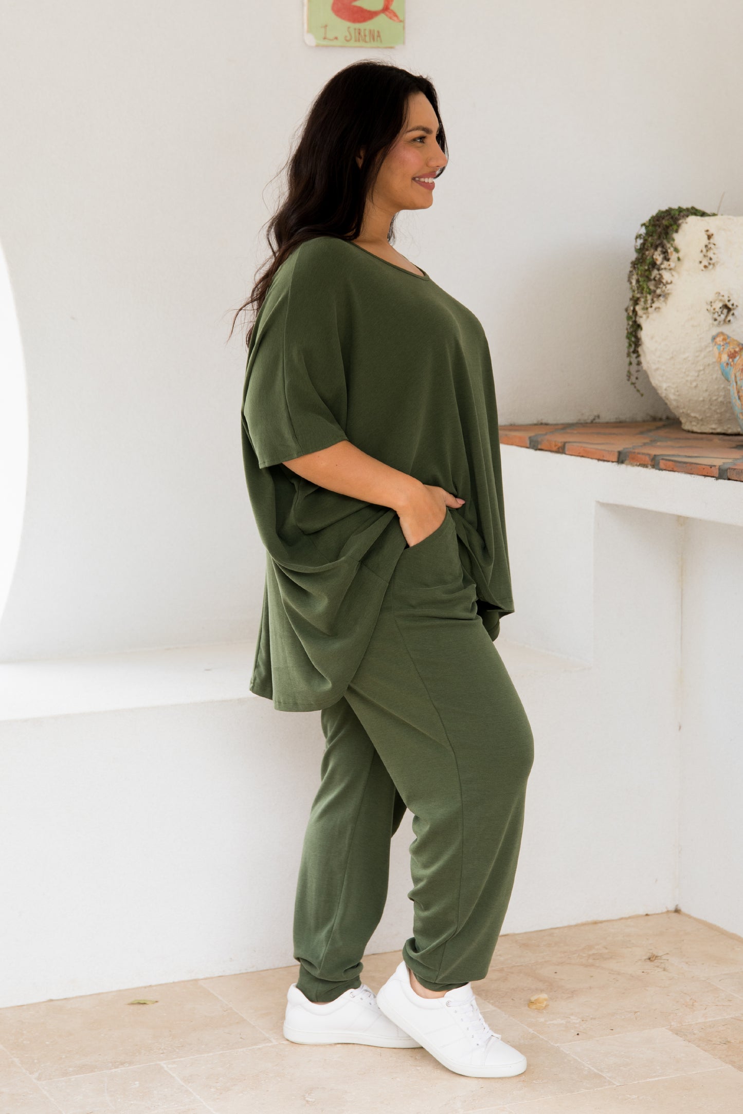 Nice Lounge Top | Moss Green