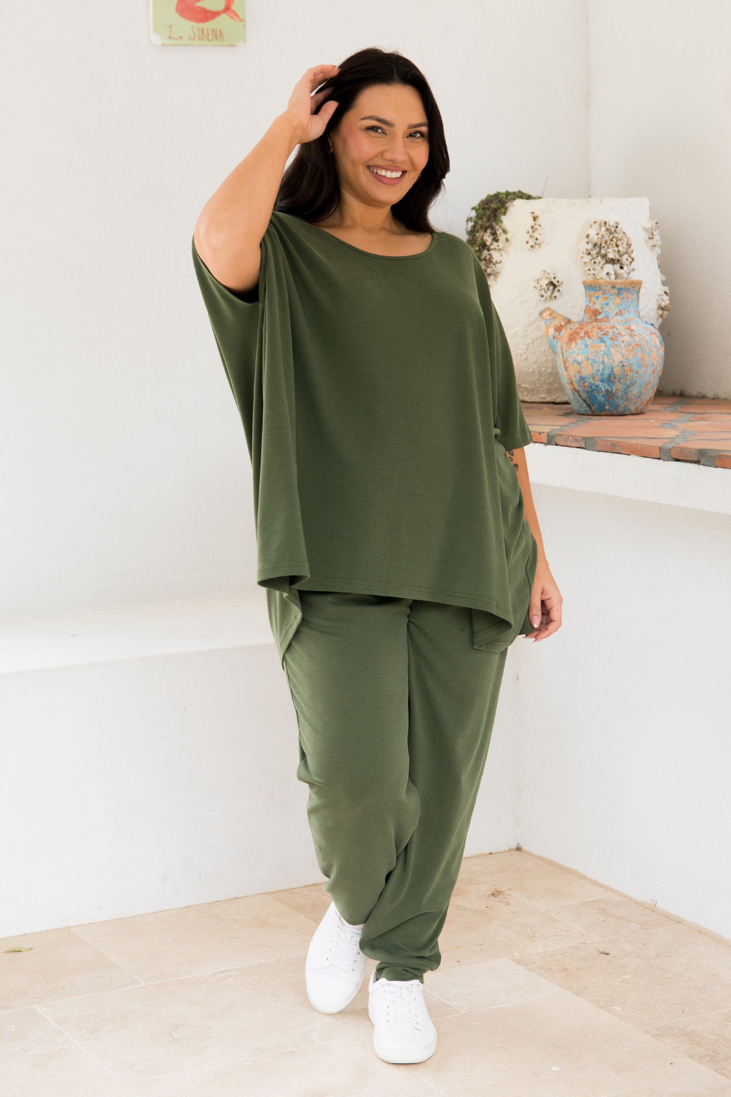 Nice Lounge Top | Moss Green