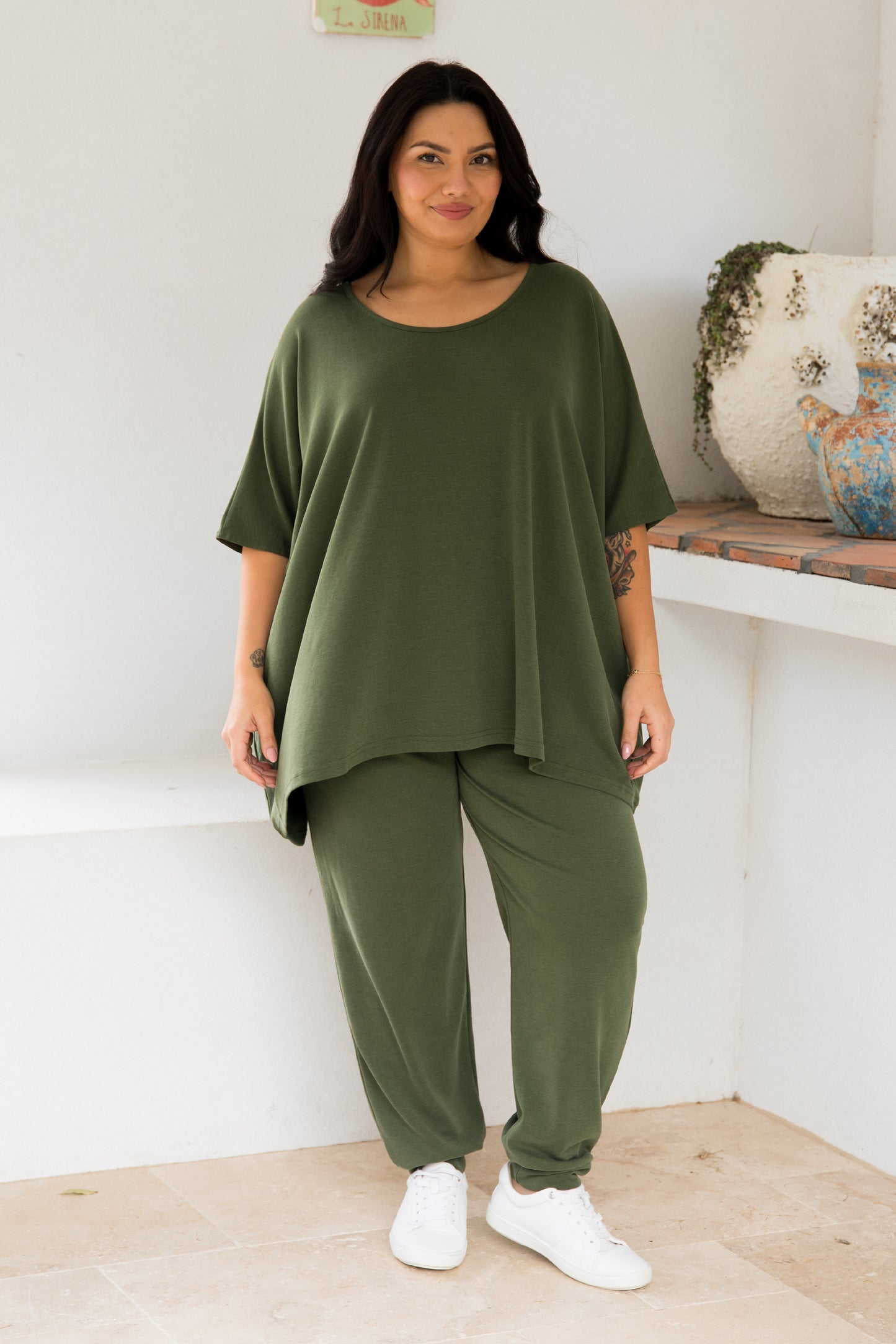 Nice Lounge Top | Moss Green