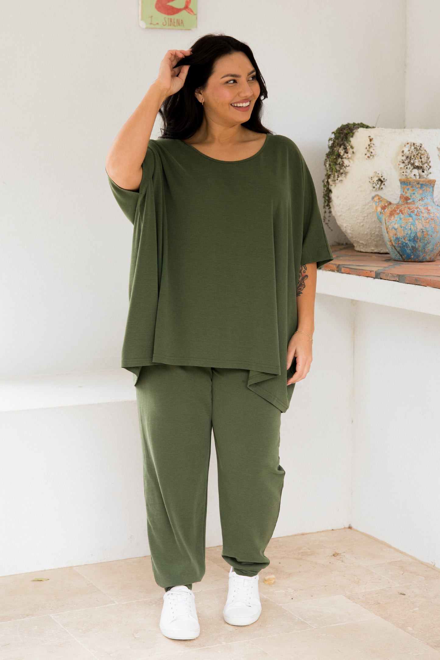 Nice Lounge Top | Moss Green