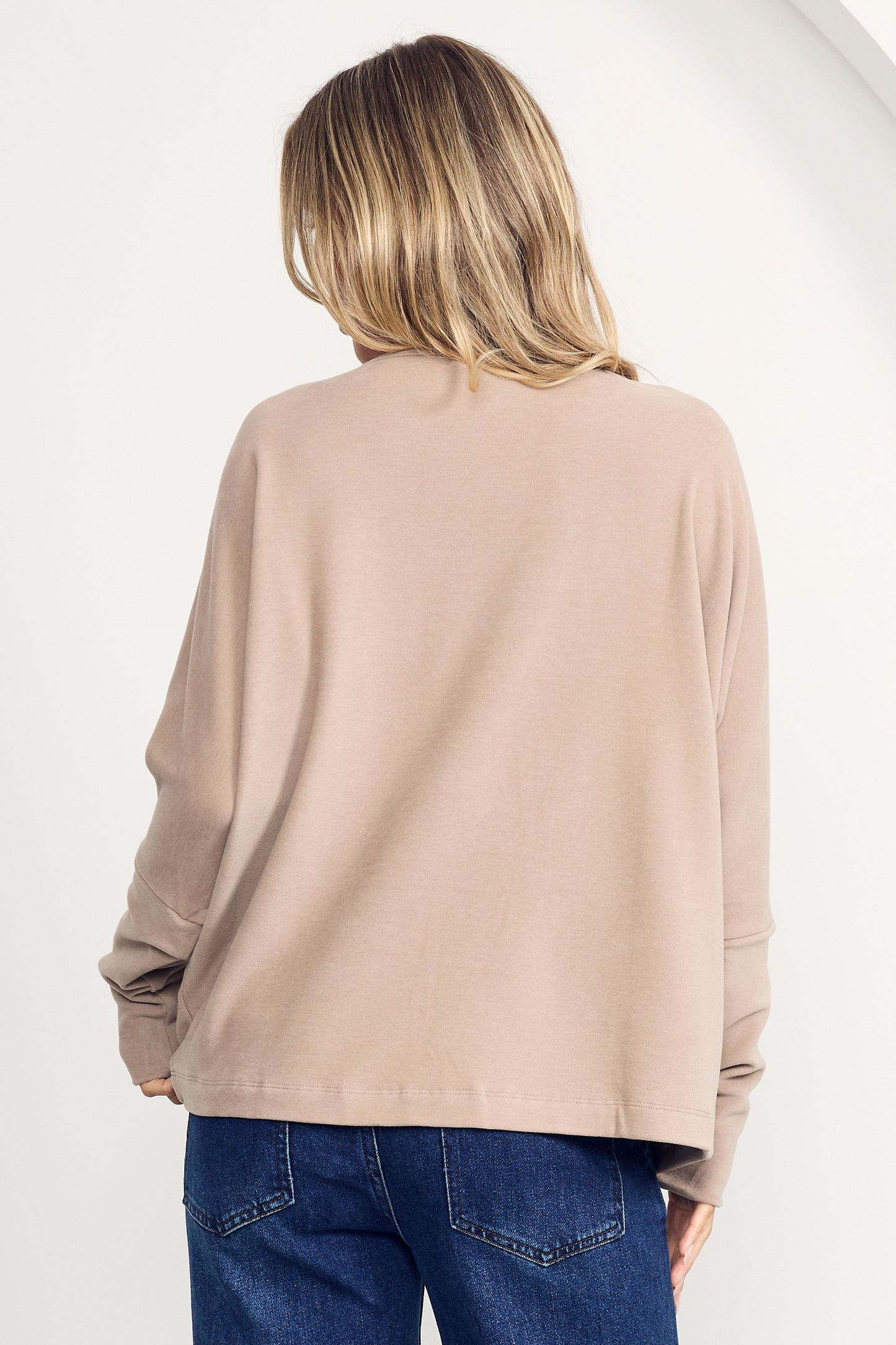 PENNIE Knit Long Sleeve Classic Length Top | Taupe