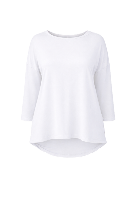 PIPPA Bamboo Long Sleeve Classic Length Top | White