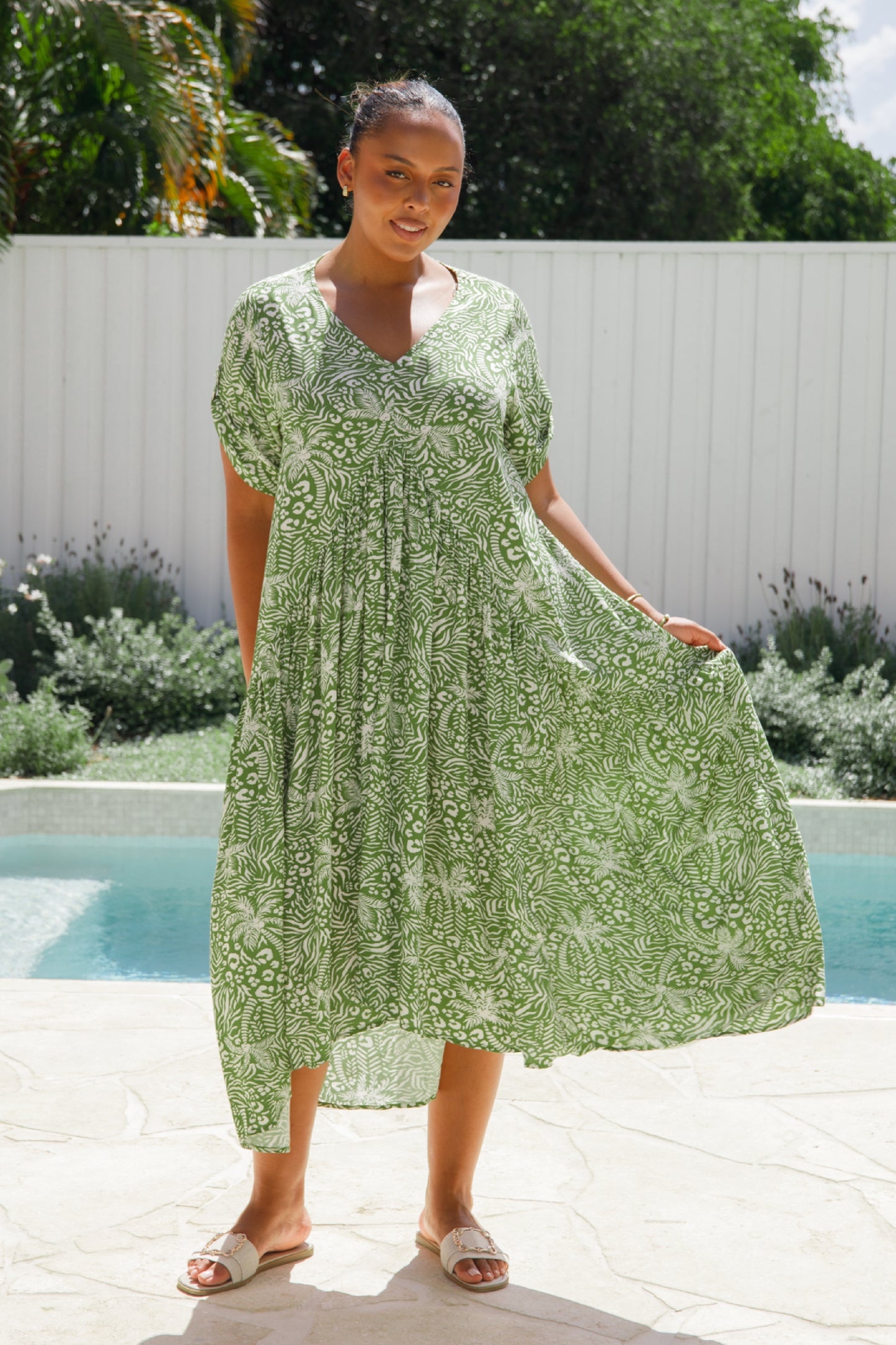 PRE-ORDER Peak Maxi Dress | Green Palm Cove