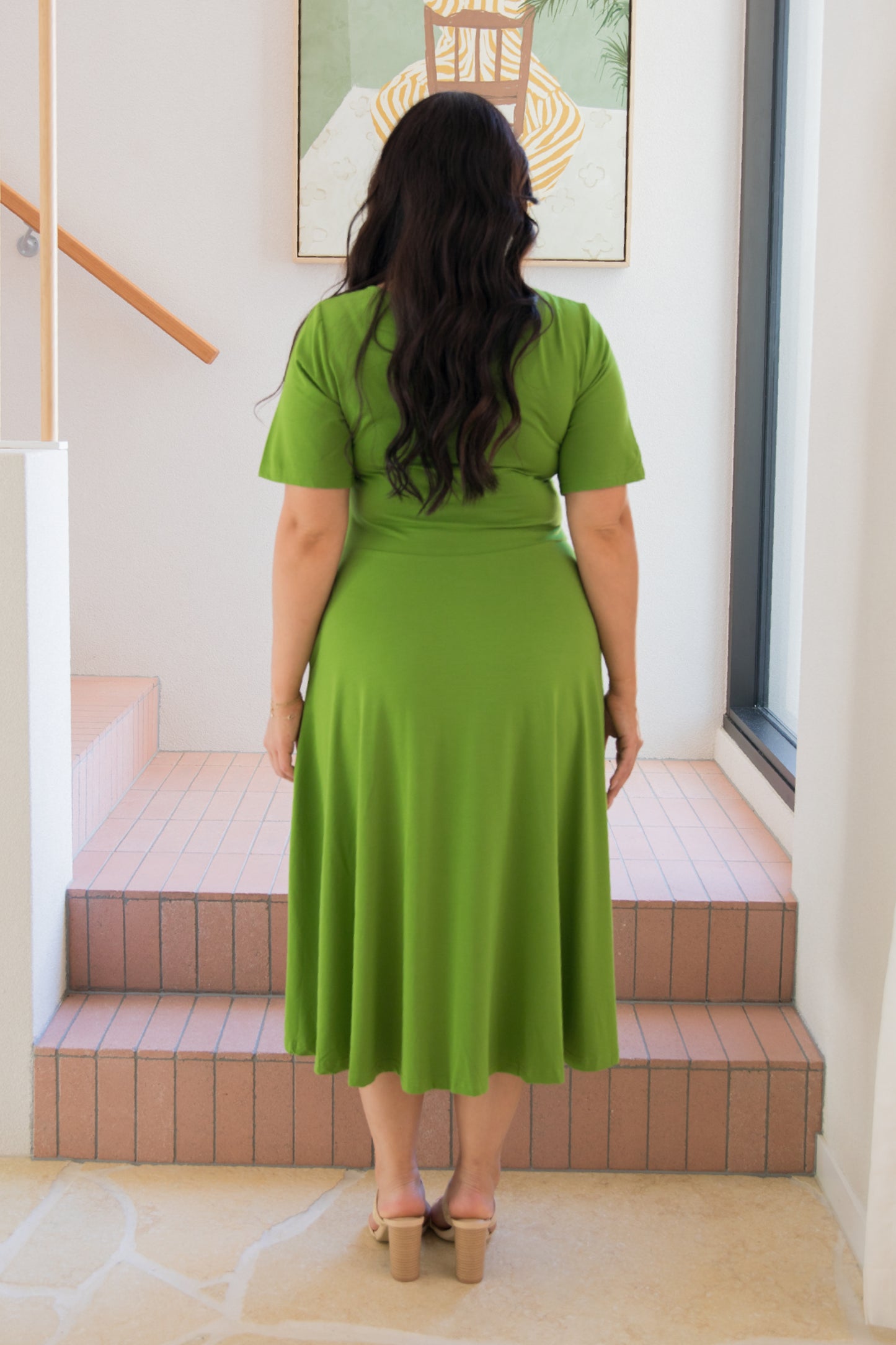 Short Sleeve Penelope Dress | Cucumber Martini