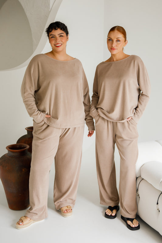 Pennie Long Sleeve Top | Taupe