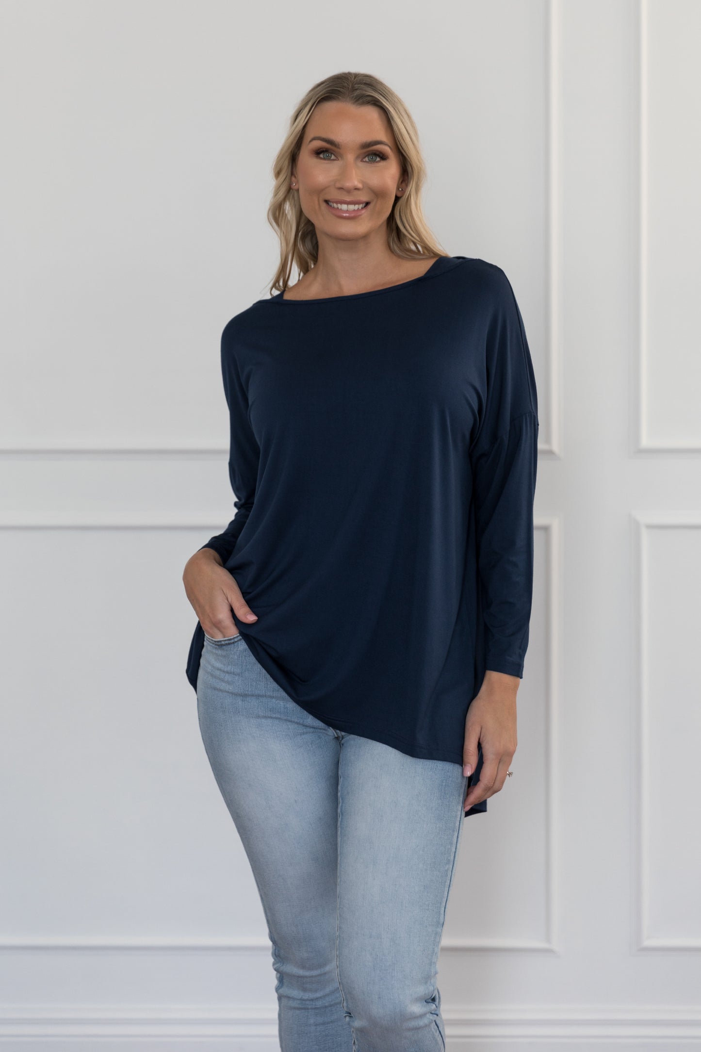Plus-Sized Navy Top | PQ Collection | Pippa Top