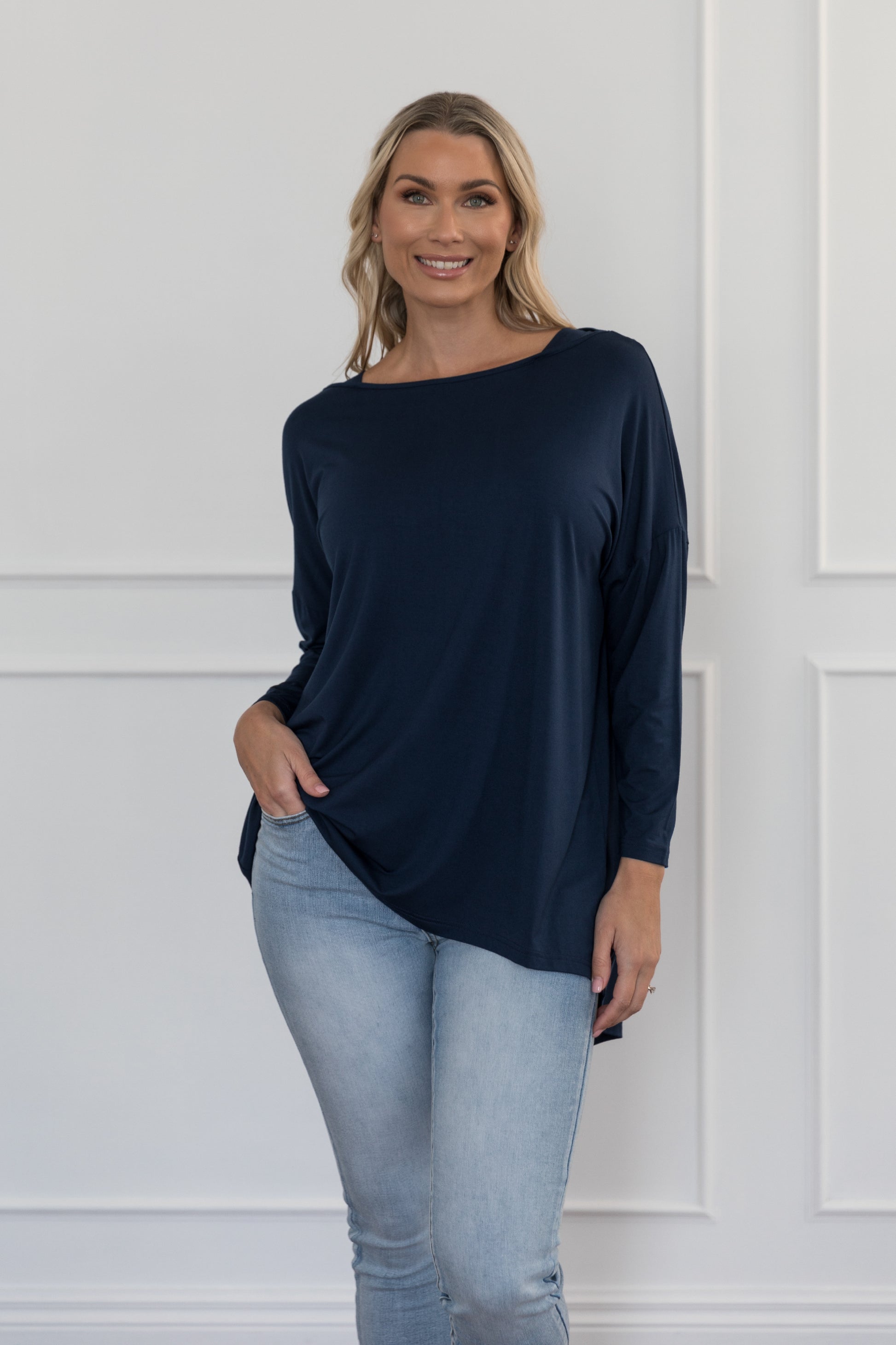 Plus-Sized Navy Top | PQ Collection | Pippa Top