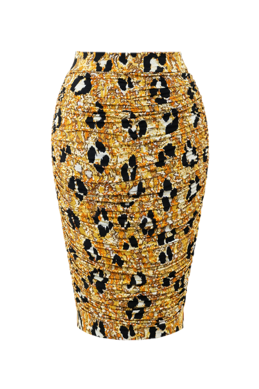 RUCHE Bamboo Classic Length Skirt | Enchanted Leopard | FINAL SALE