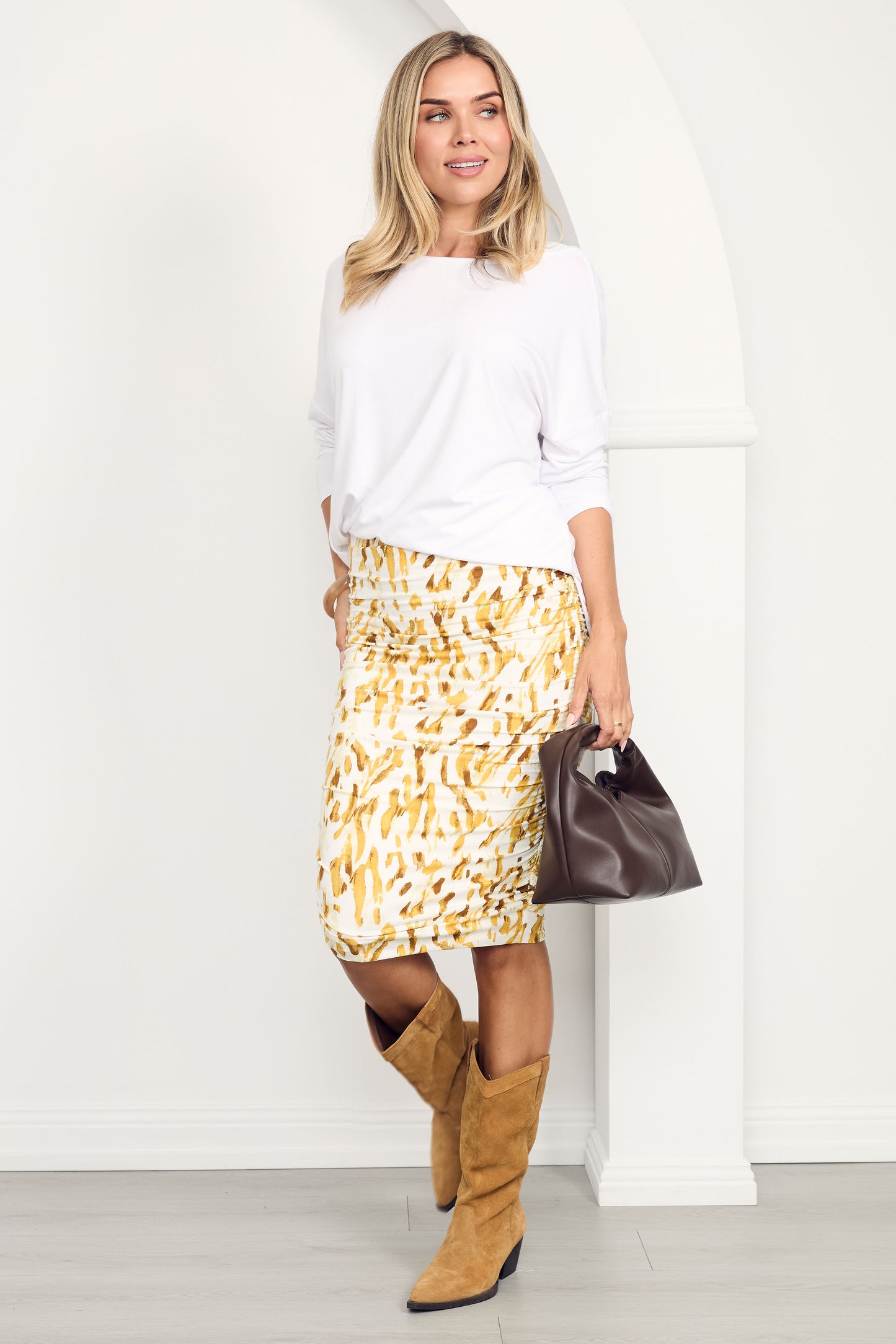 RUCHE Shaping Bamboo Skirt | Tuscan Lane | FINAL SALE