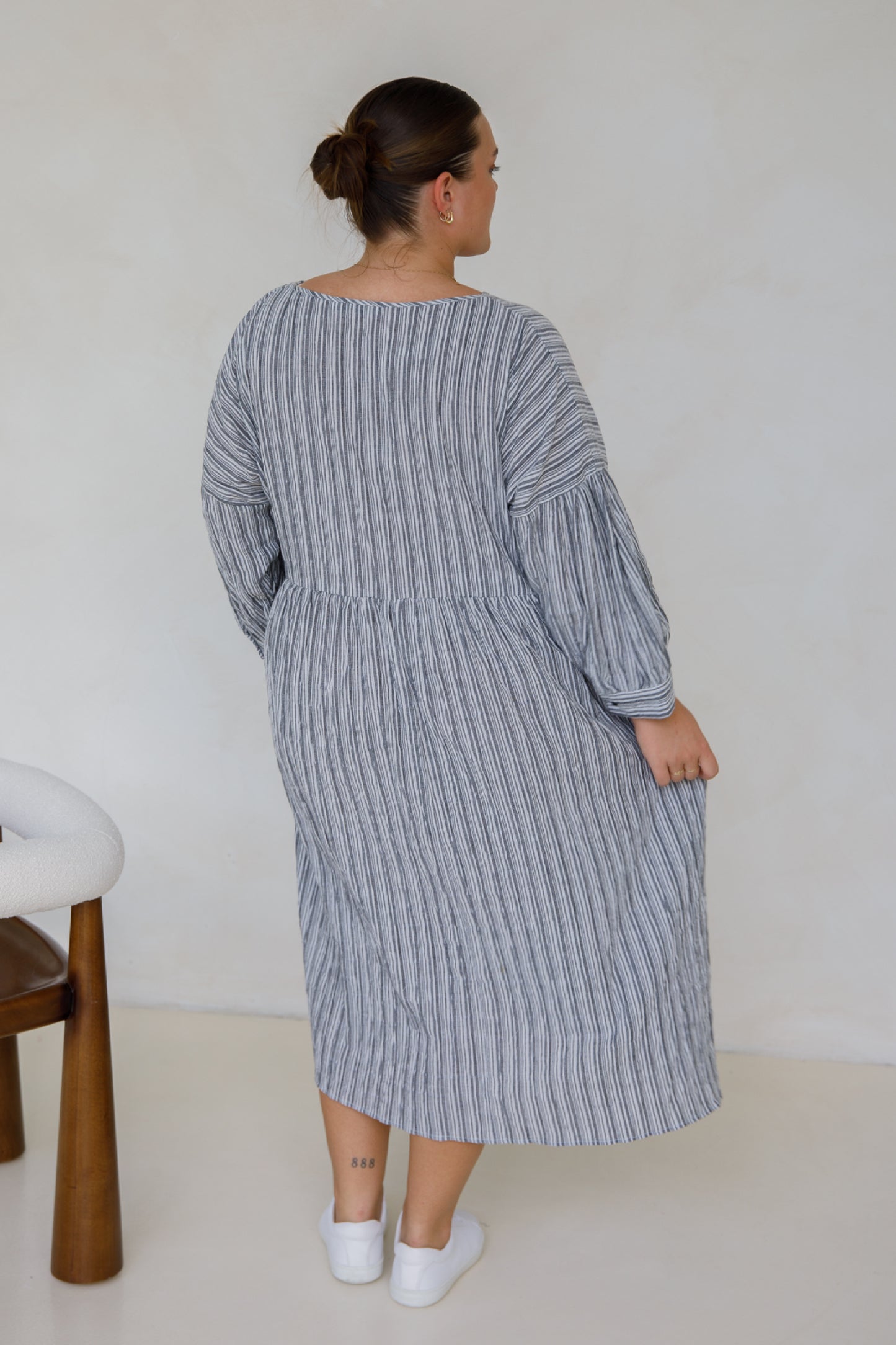 PRE-ORDER Roma Dress | Black/White Stripe