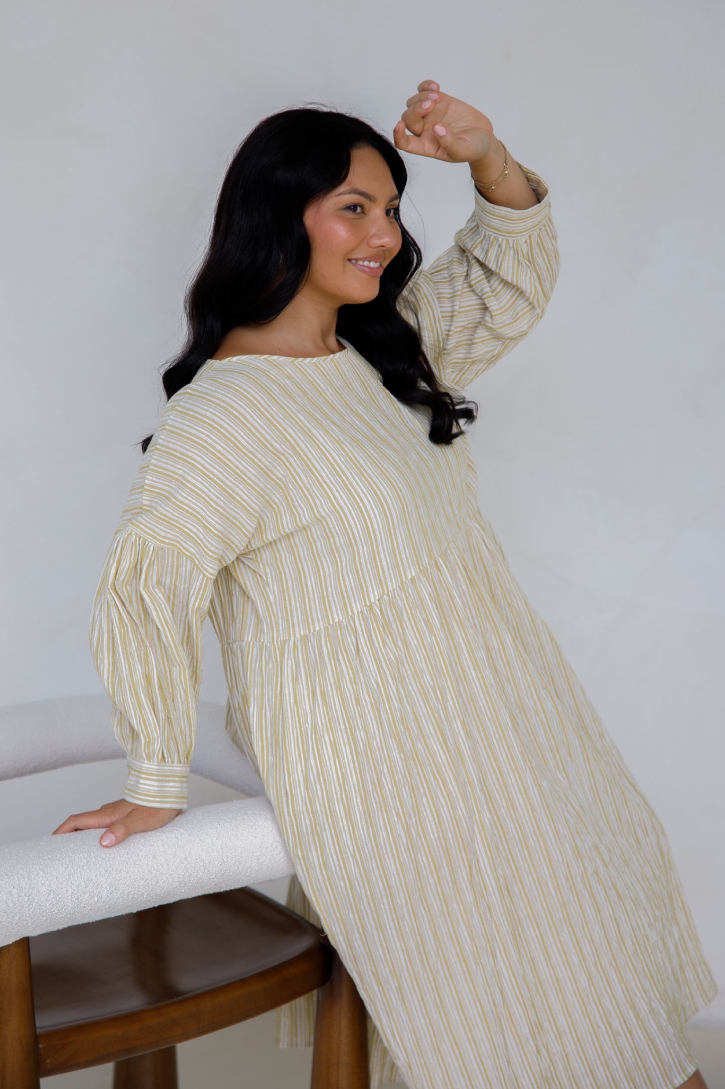 PRE-ORDER Roma Dress | Citrus/White Stripe