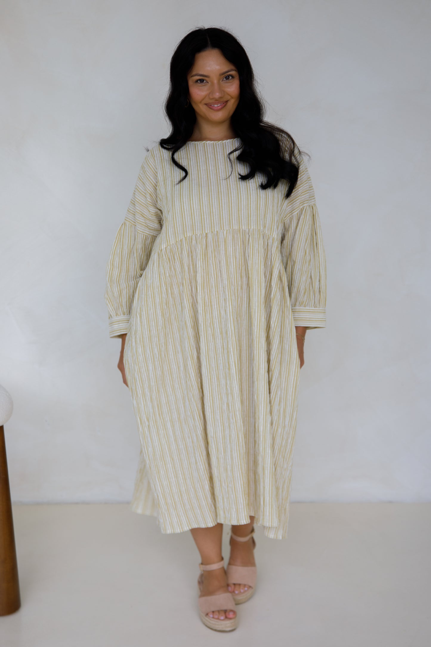 PRE-ORDER Roma Dress | Citrus/White Stripe