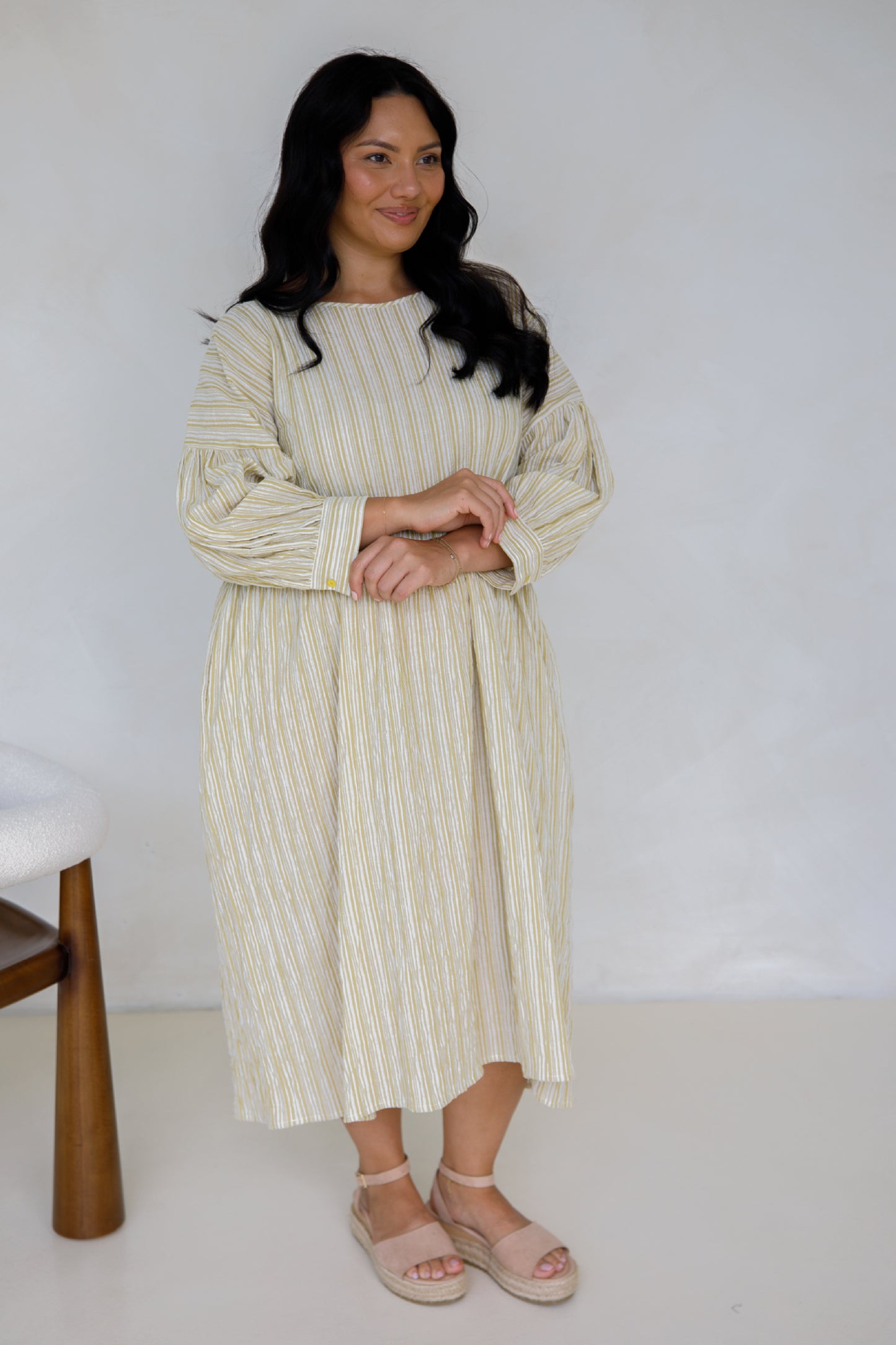 PRE-ORDER Roma Dress | Citrus/White Stripe