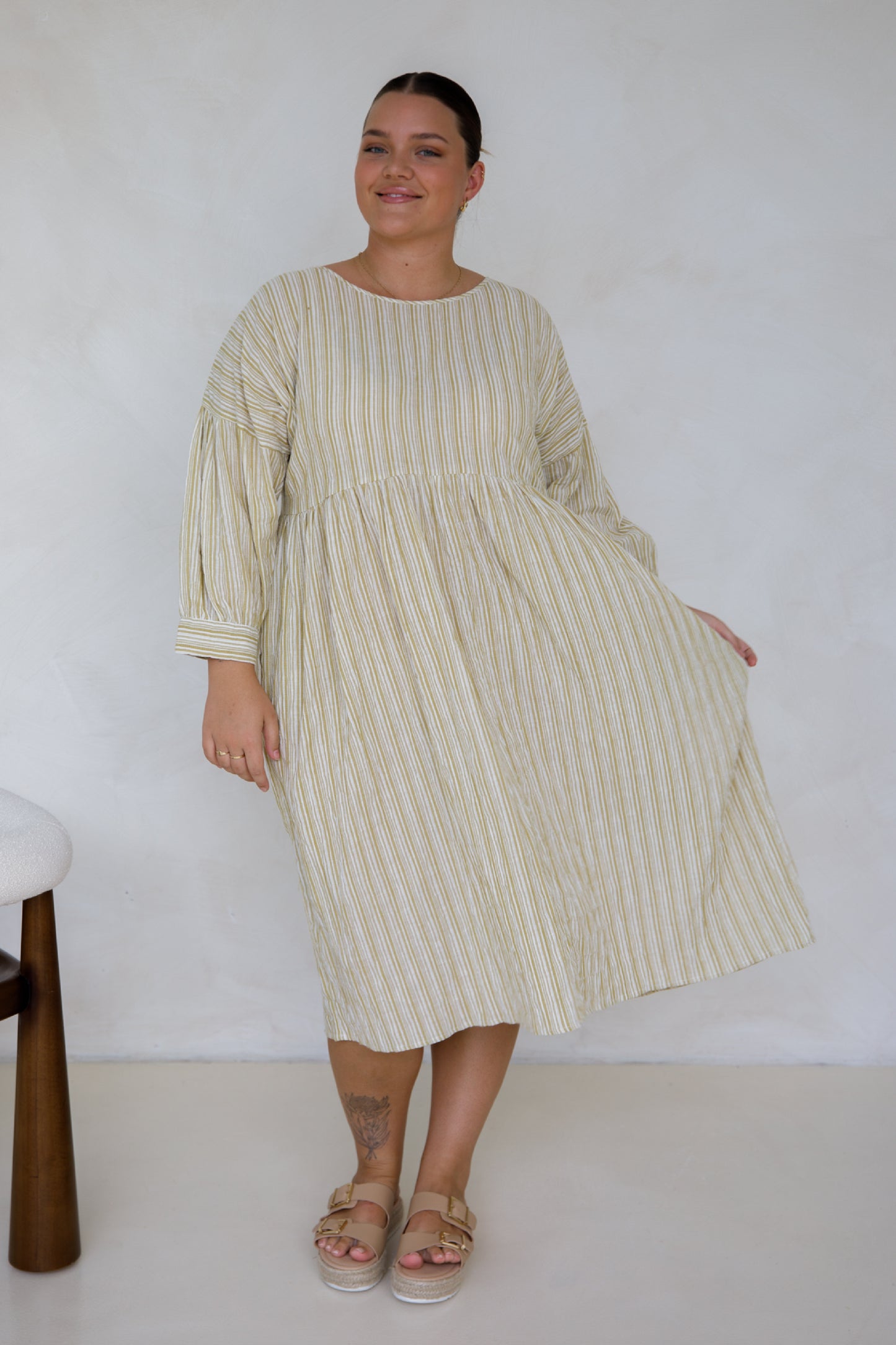 PRE-ORDER Roma Dress | Citrus/White Stripe