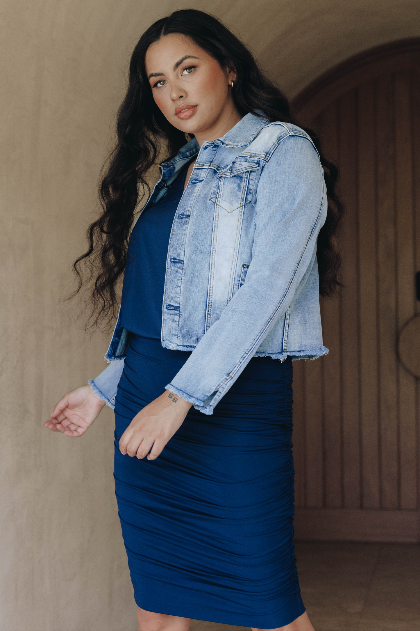 RUCHE Bamboo Classic Length Skirt | Navy